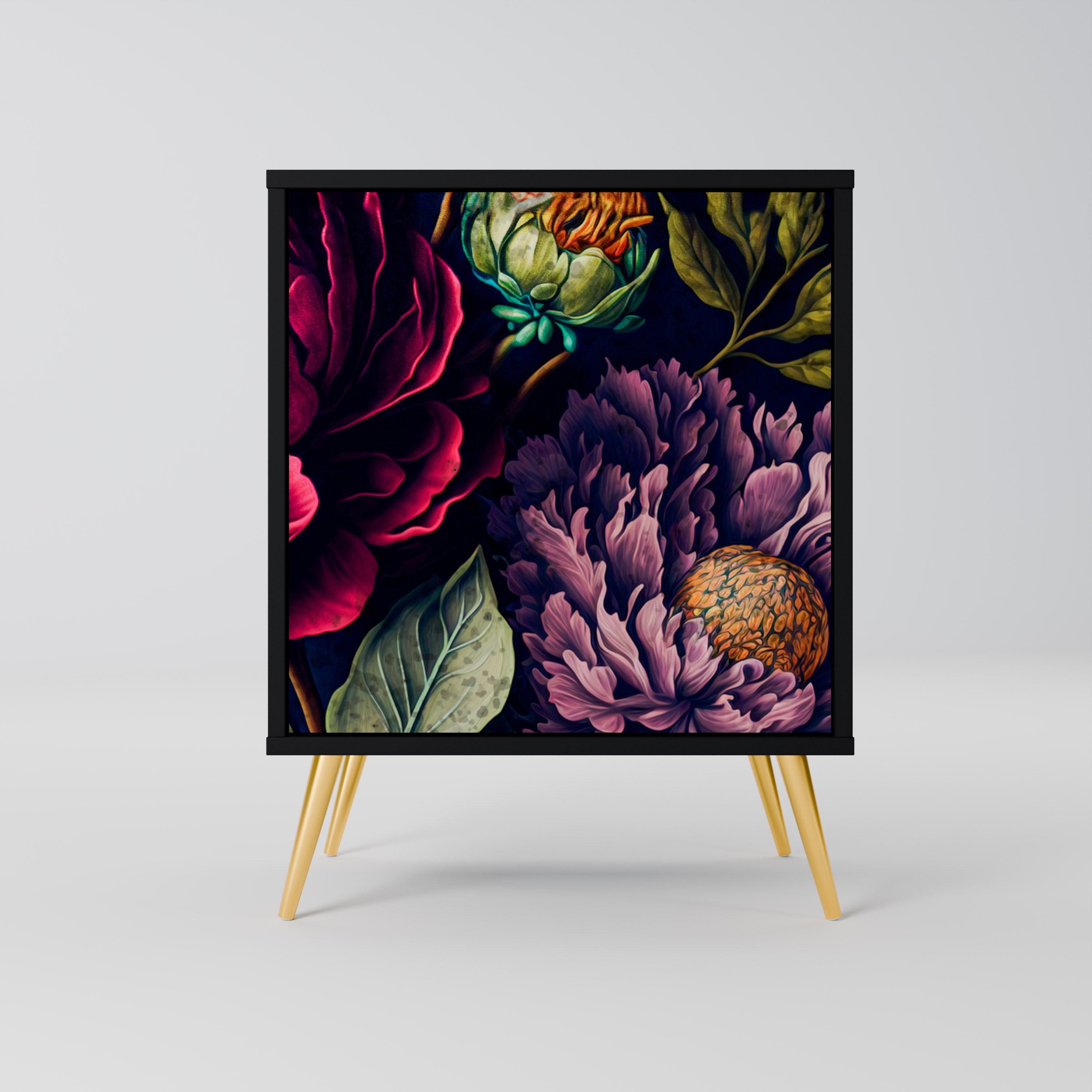 BLOOMING ELEGANCE Sideboard mit 1 Tür in Schwarz