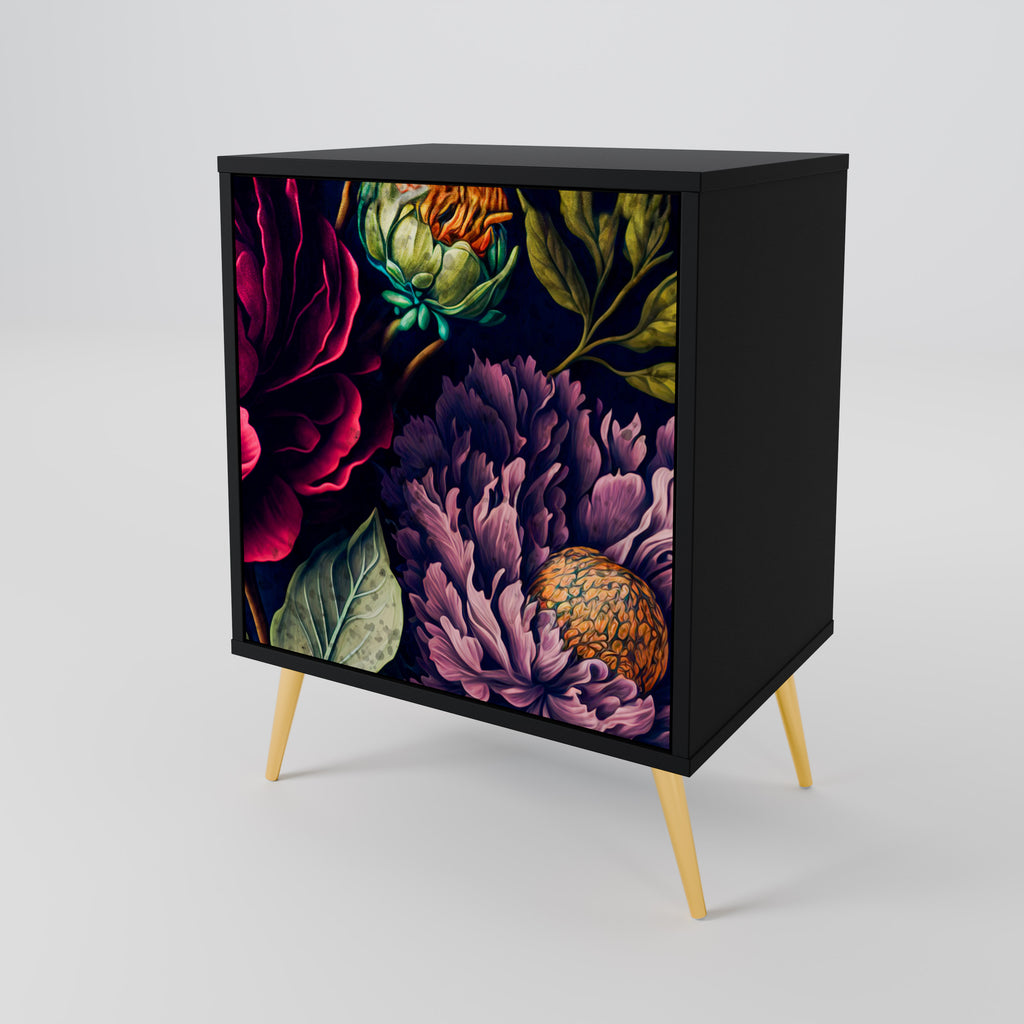 BLOOMING ELEGANCE Sideboard mit 1 Tür in Schwarz