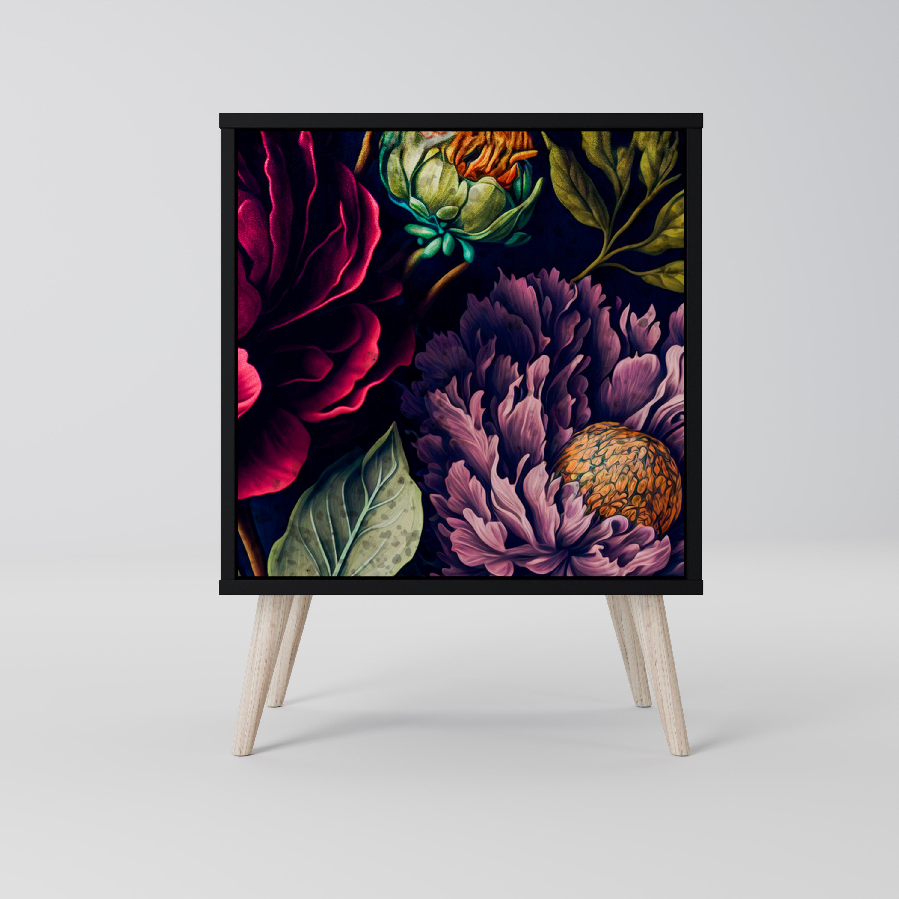 BLOOMING ELEGANCE Sideboard mit 1 Tür in Schwarz