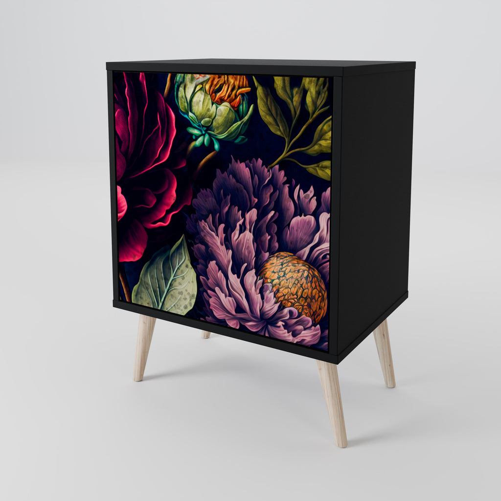 BLOOMING ELEGANCE Sideboard mit 1 Tür in Schwarz