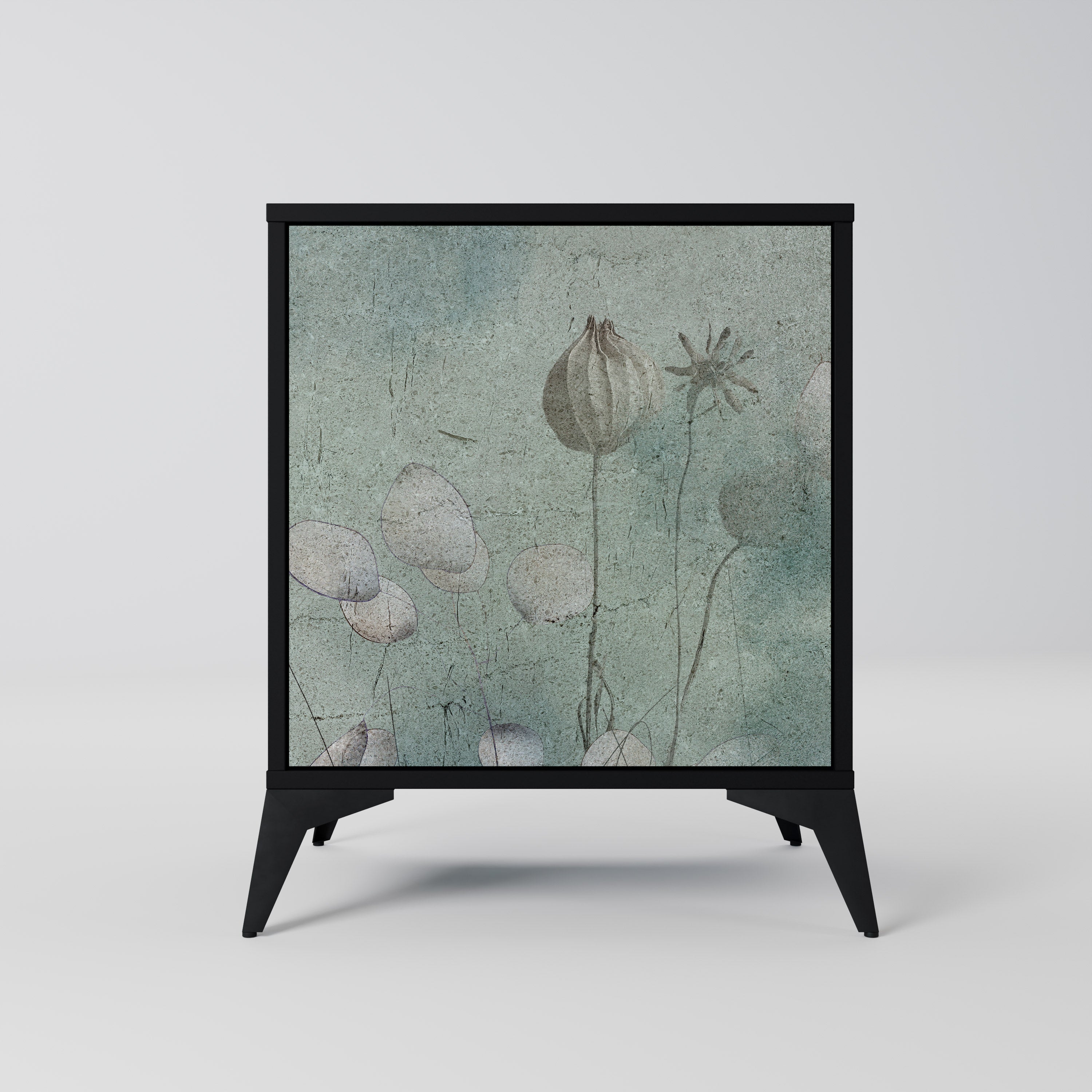 NIGHT LADY Sideboard mit 1 Tür in Schwarz