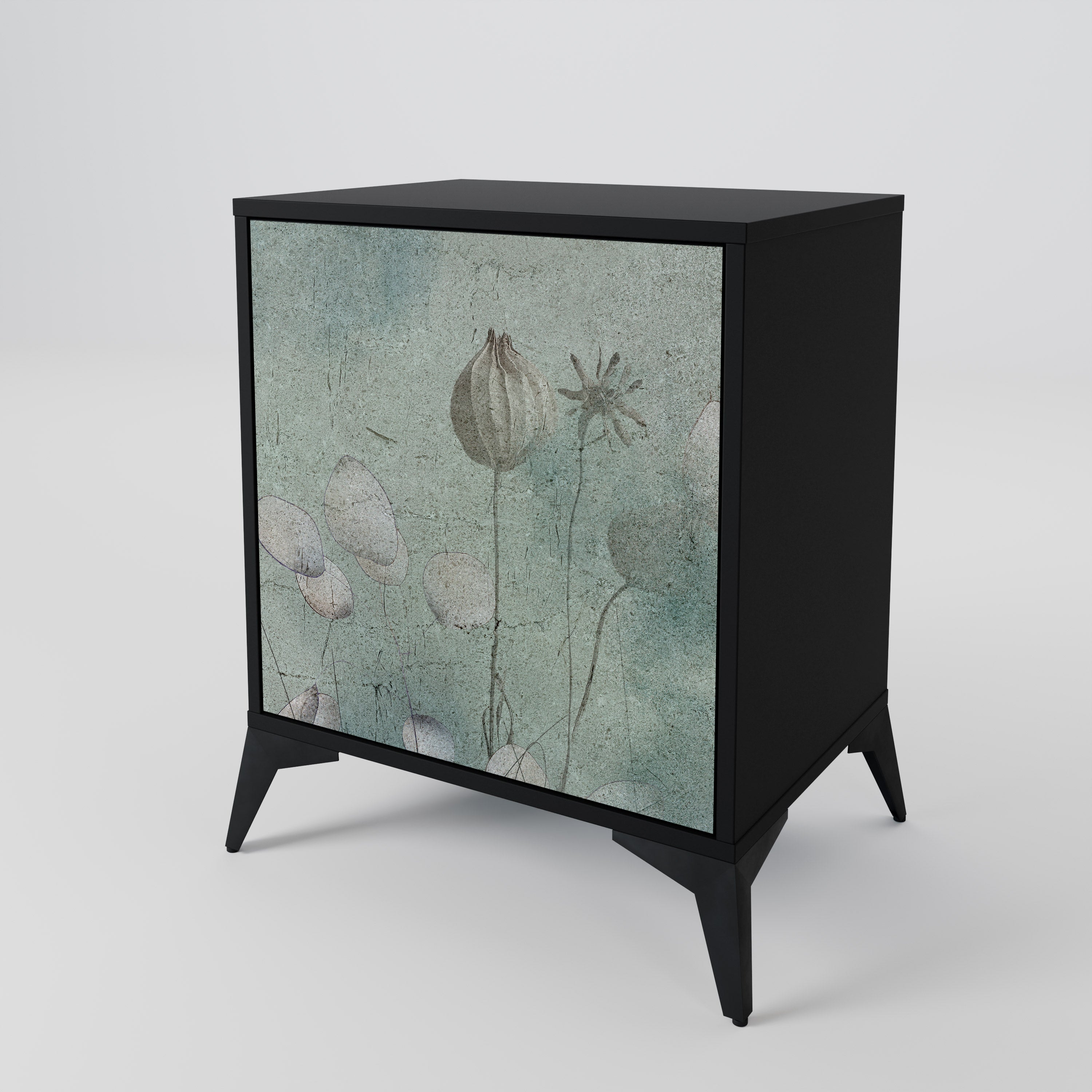 NIGHT LADY Sideboard mit 1 Tür in Schwarz