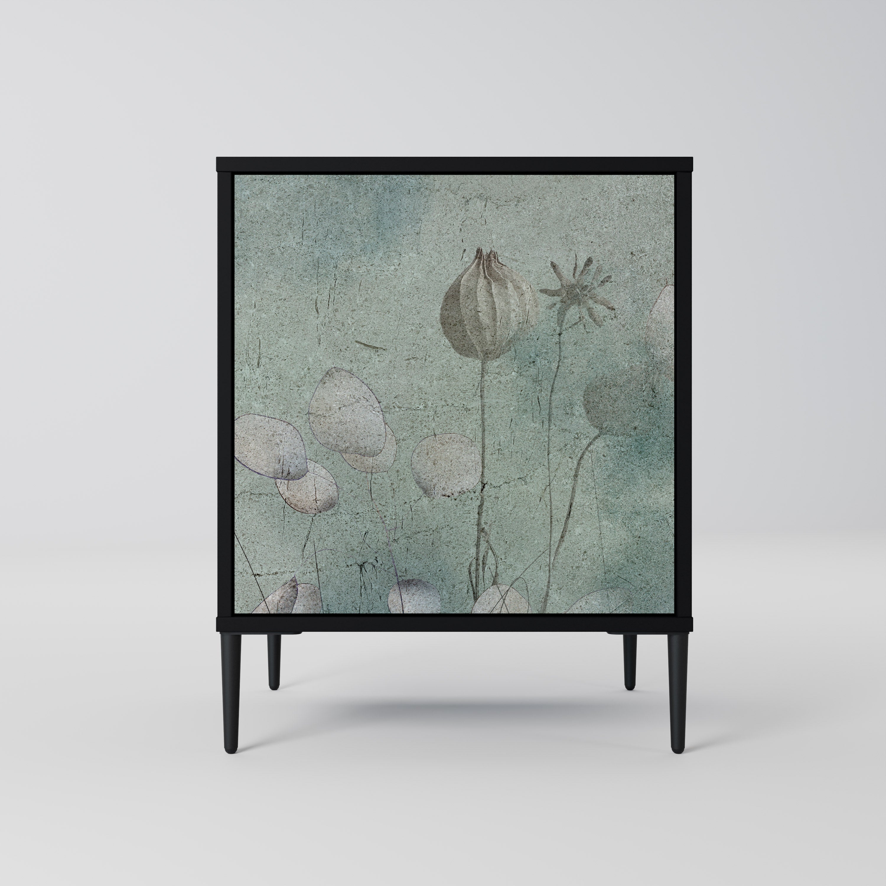 NIGHT LADY Sideboard mit 1 Tür in Schwarz