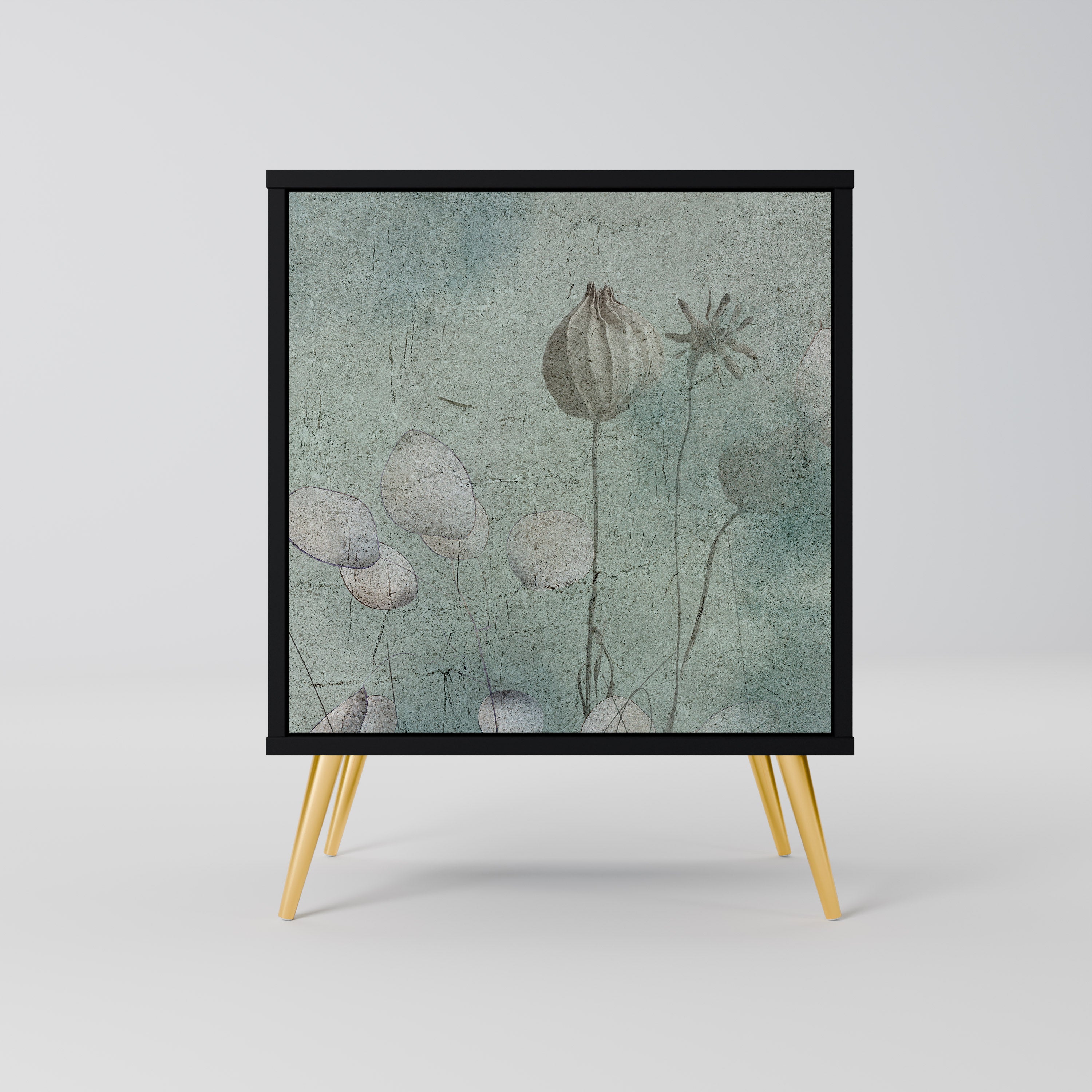 NIGHT LADY Sideboard mit 1 Tür in Schwarz