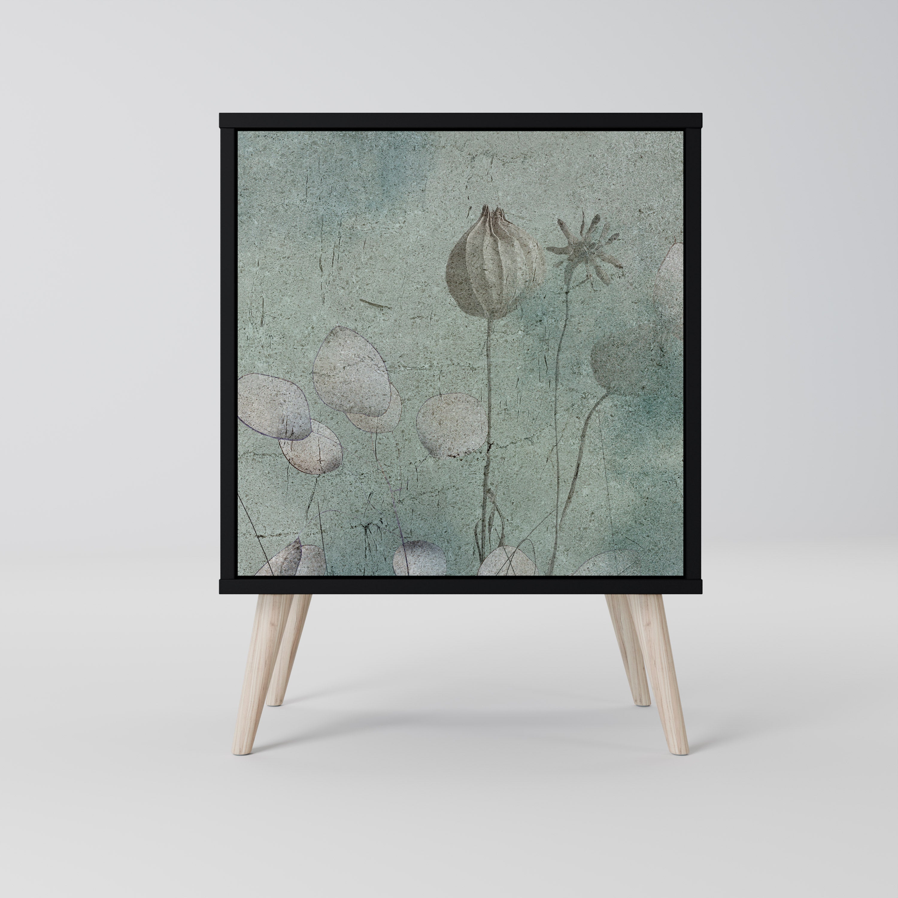 NIGHT LADY Sideboard mit 1 Tür in Schwarz