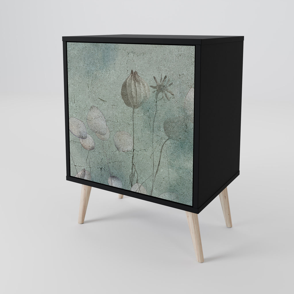 NIGHT LADY Sideboard mit 1 Tür in Schwarz