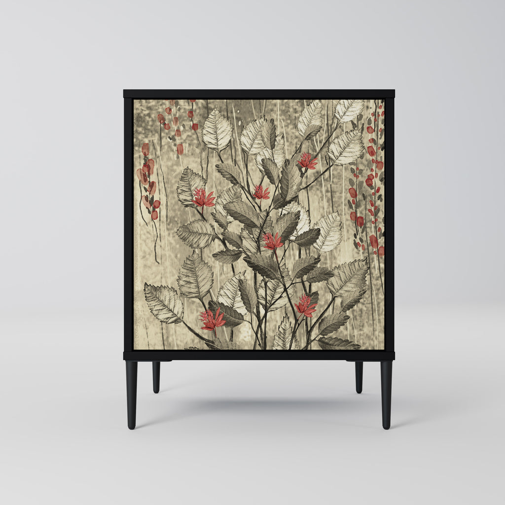 HERBAL GRACE Sideboard mit 1 Tür in Schwarz