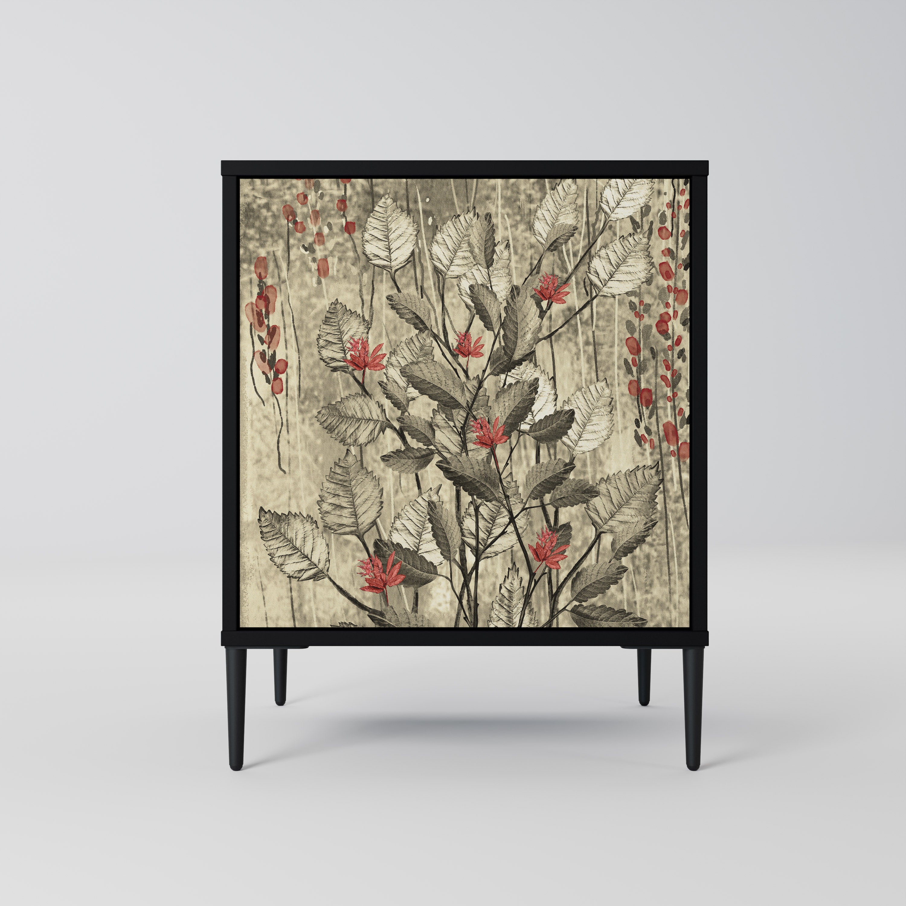 HERBAL GRACE Sideboard mit 1 Tür in Schwarz