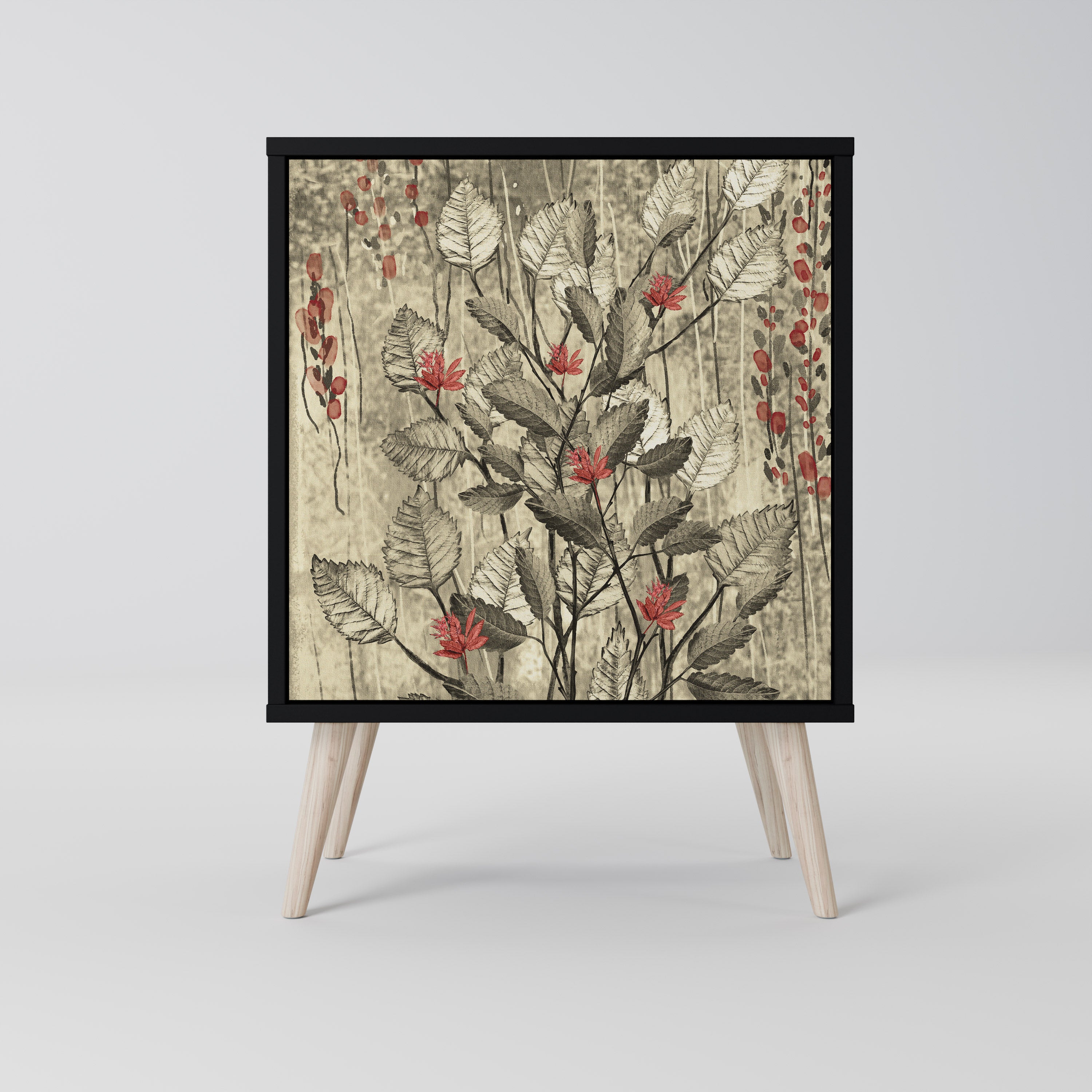 HERBAL GRACE Sideboard mit 1 Tür in Schwarz