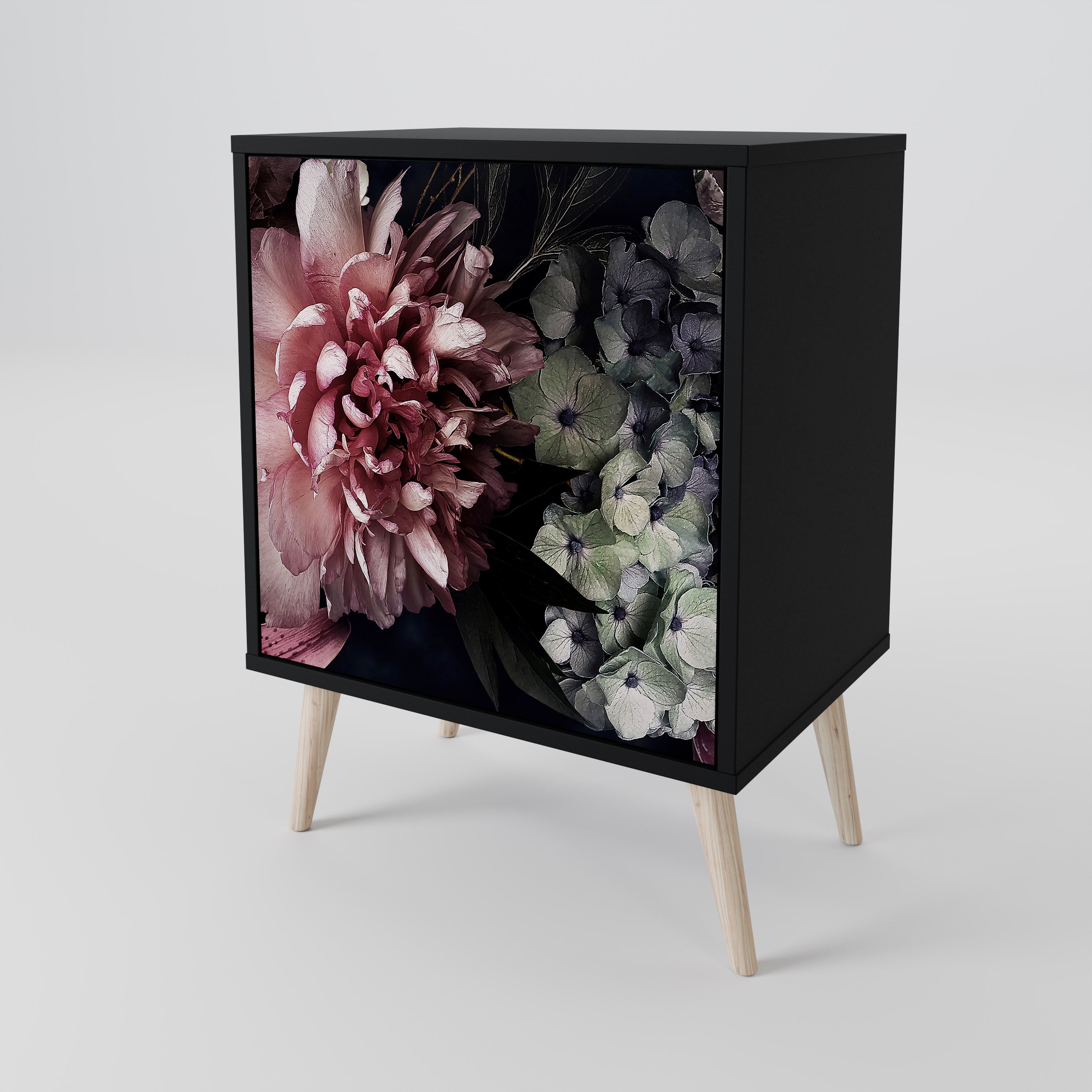 PURE BLOSSOM Sideboard mit 1 Tür in Schwarz