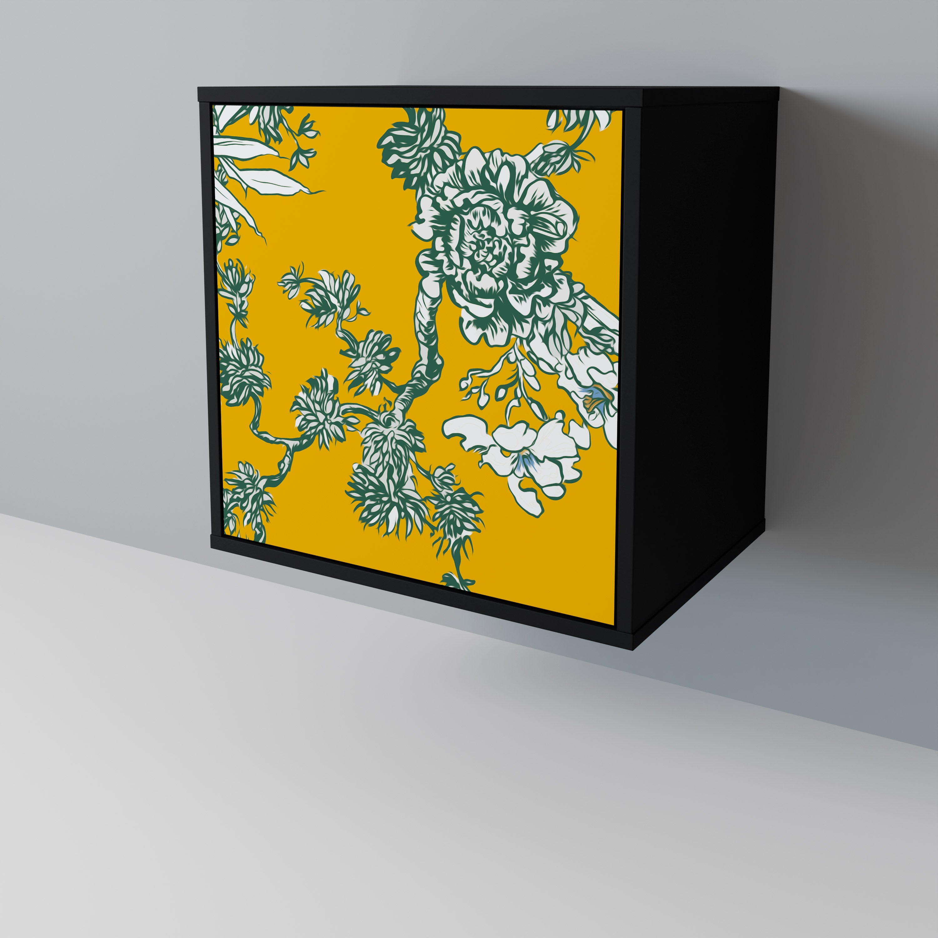 YELLOW CHINOISERIE Sideboard mit 1 Tür in Schwarz
