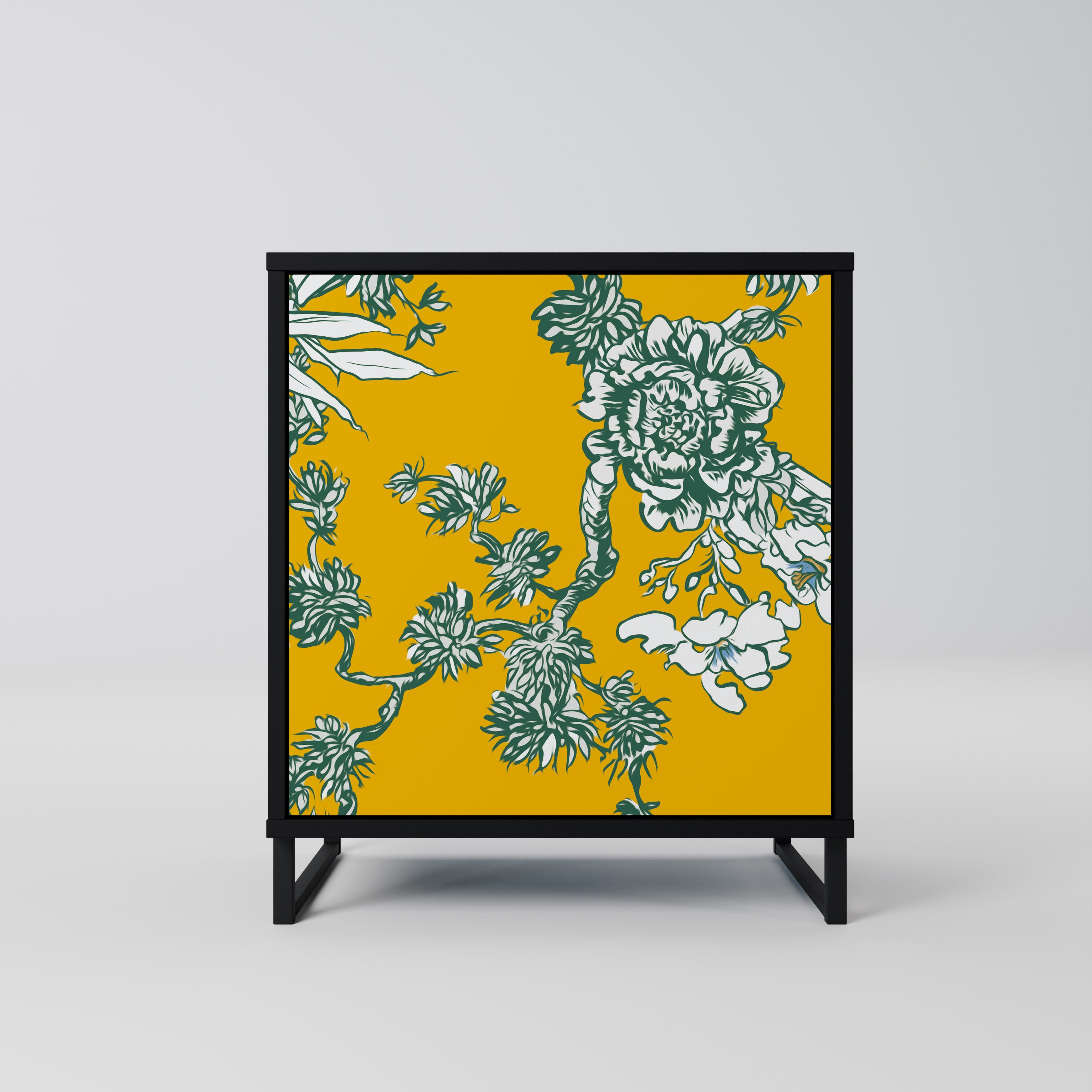 YELLOW CHINOISERIE Sideboard mit 1 Tür in Schwarz