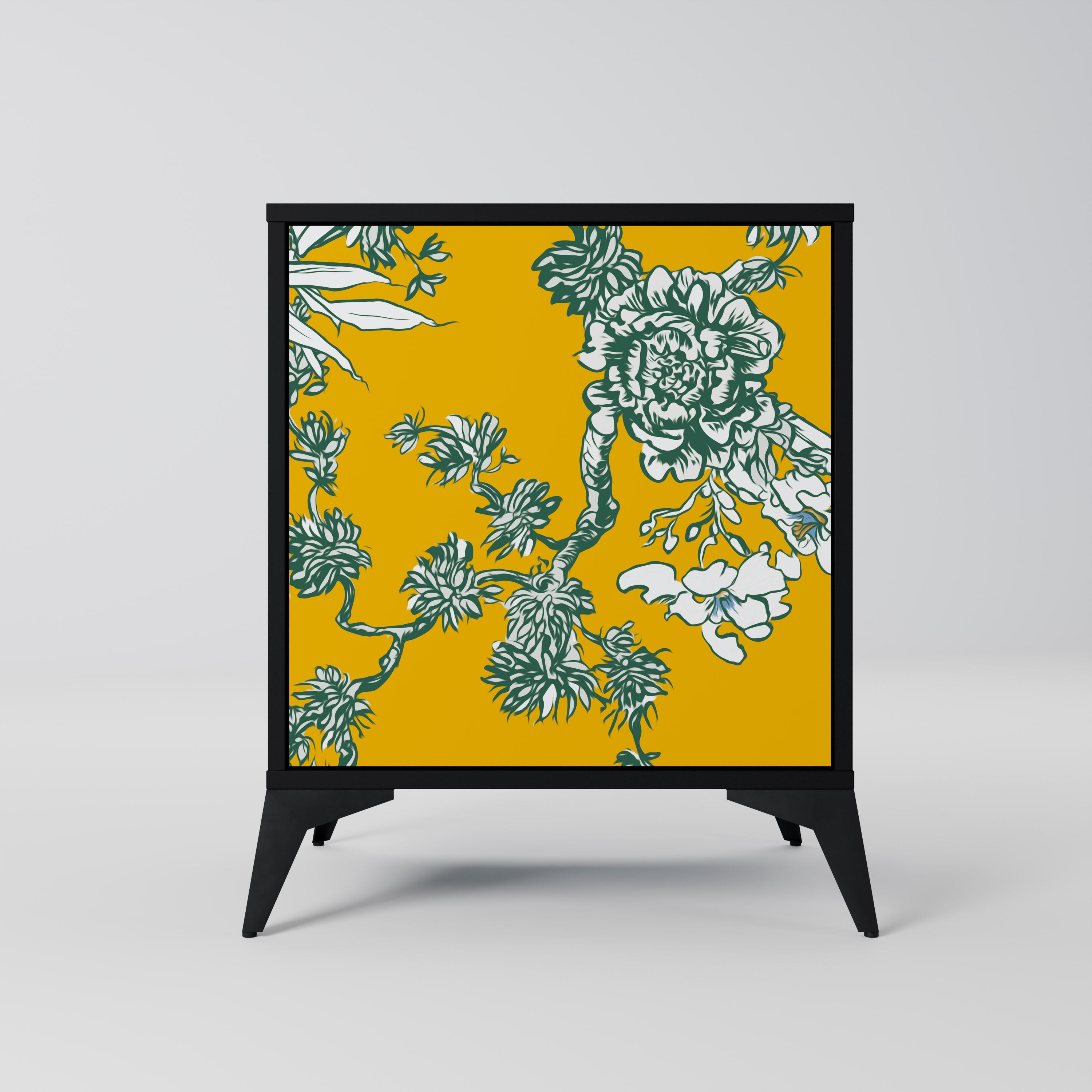 YELLOW CHINOISERIE Sideboard mit 1 Tür in Schwarz