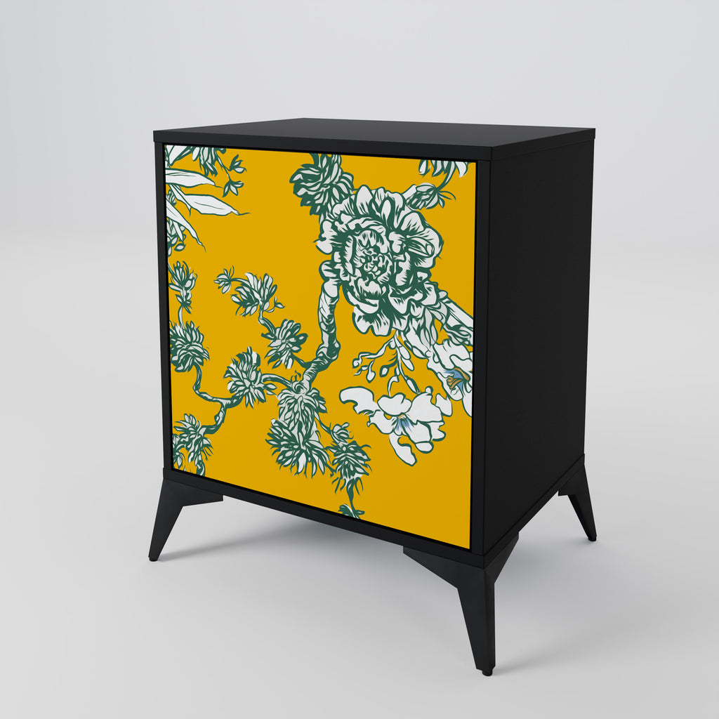 YELLOW CHINOISERIE Sideboard mit 1 Tür in Schwarz