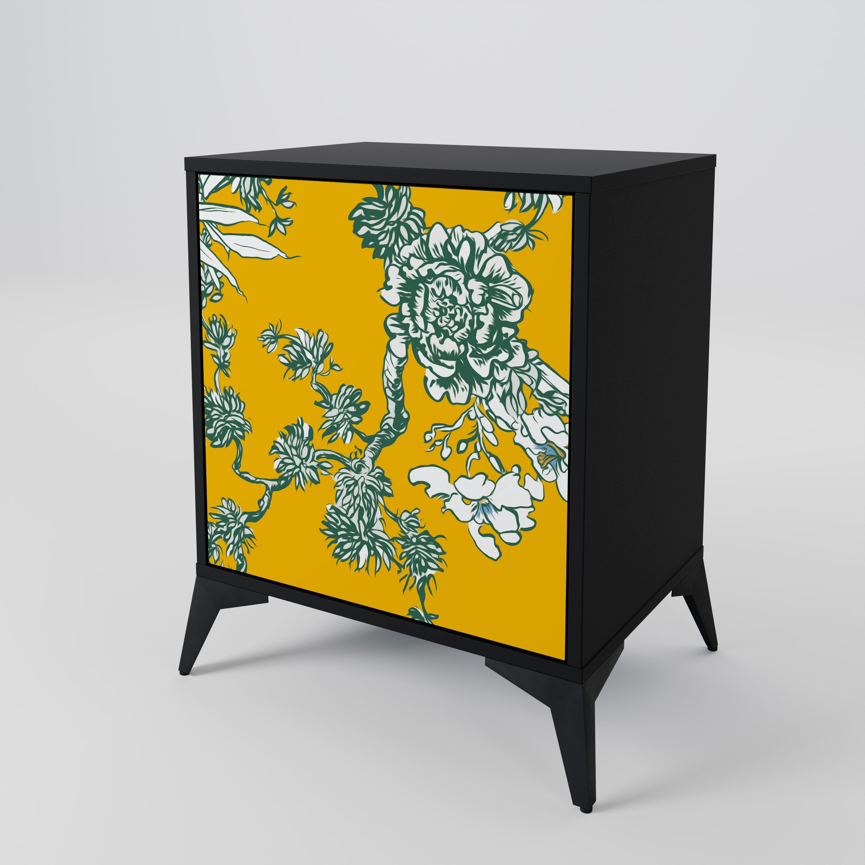 YELLOW CHINOISERIE Sideboard mit 1 Tür in Schwarz