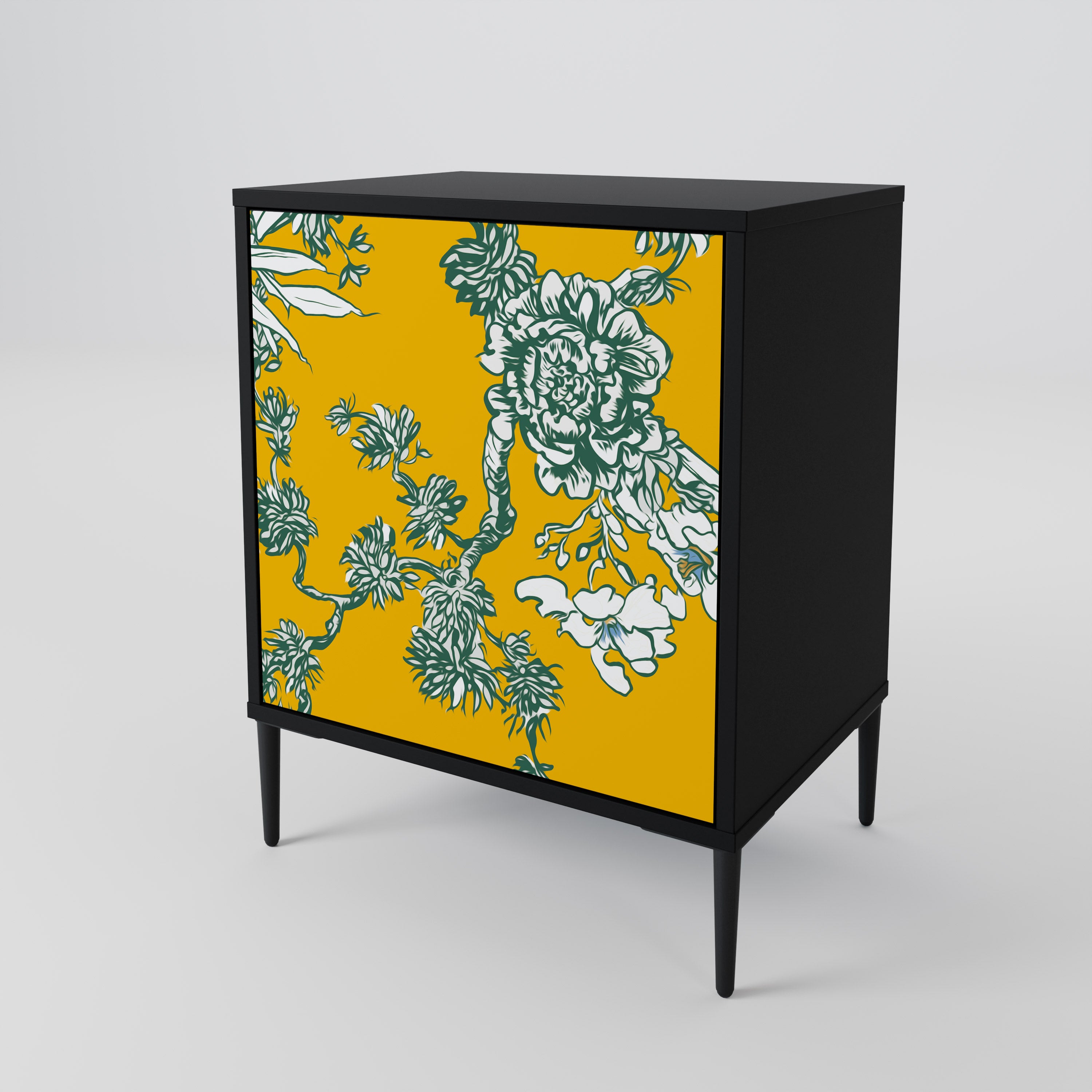 YELLOW CHINOISERIE Sideboard mit 1 Tür in Schwarz
