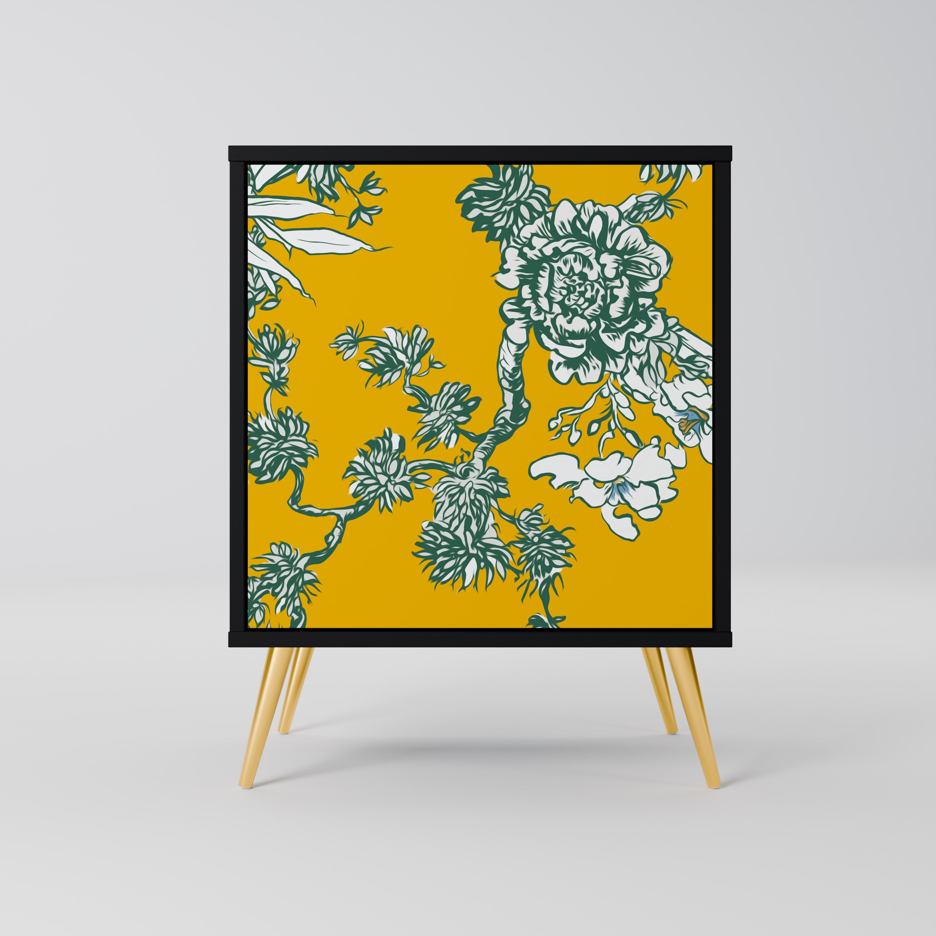 YELLOW CHINOISERIE Sideboard mit 1 Tür in Schwarz