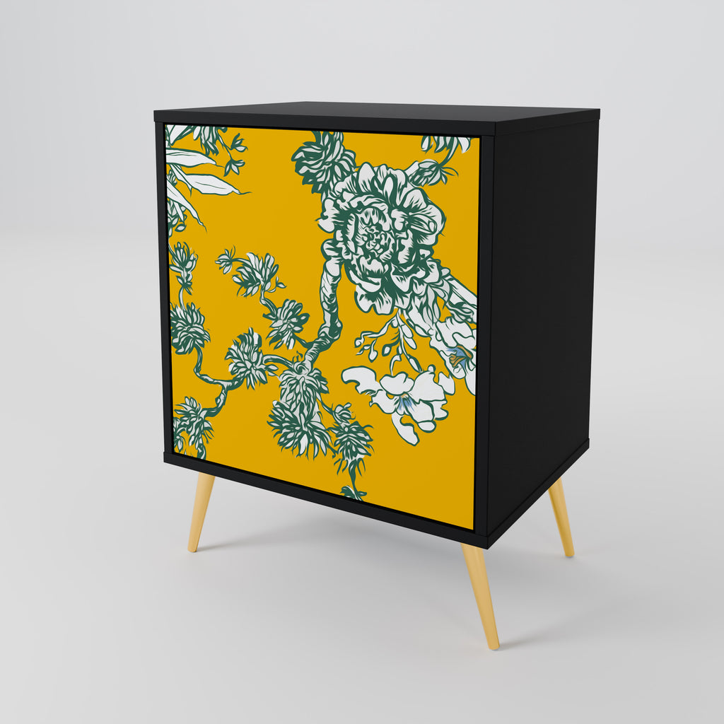 YELLOW CHINOISERIE Sideboard mit 1 Tür in Schwarz