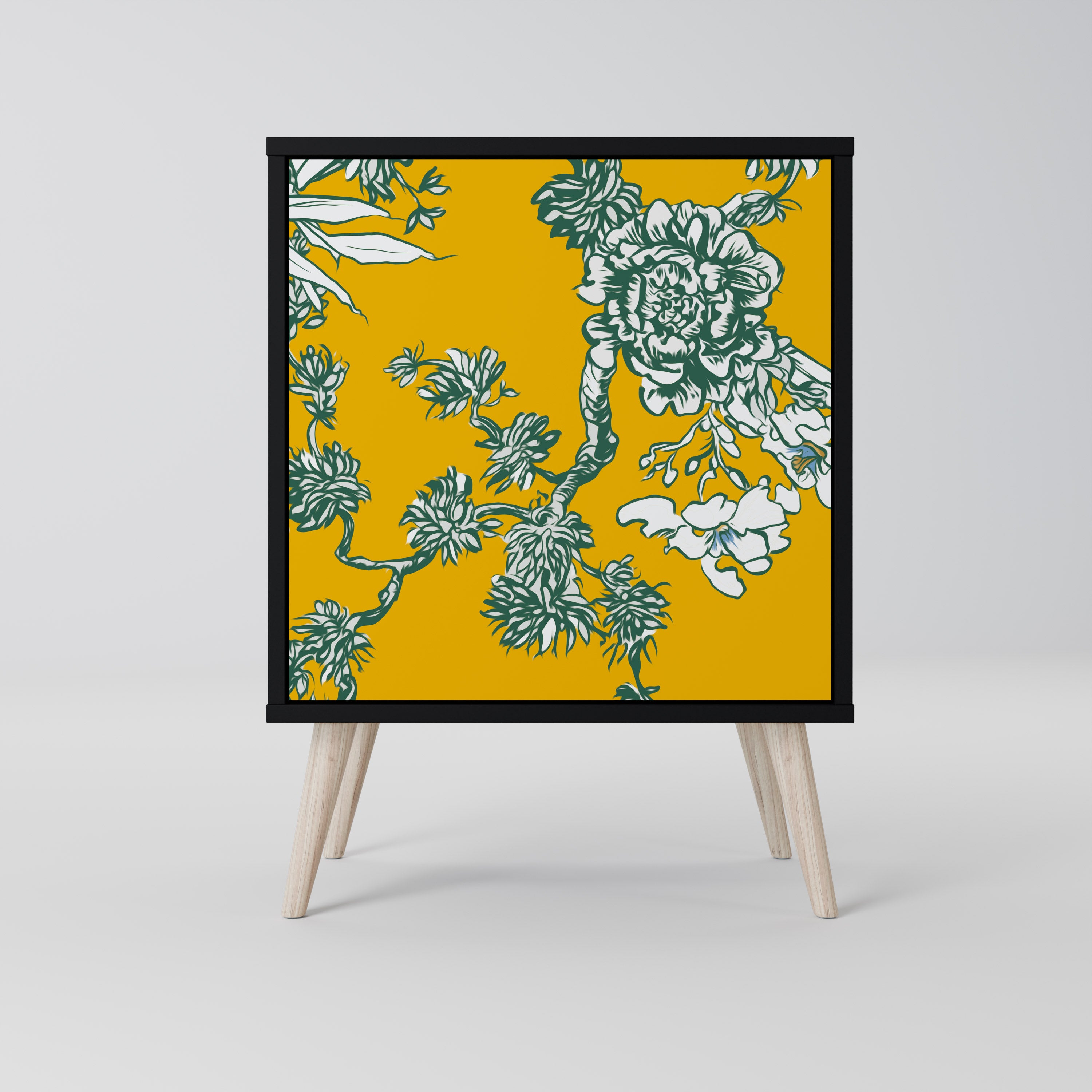 YELLOW CHINOISERIE Sideboard mit 1 Tür in Schwarz