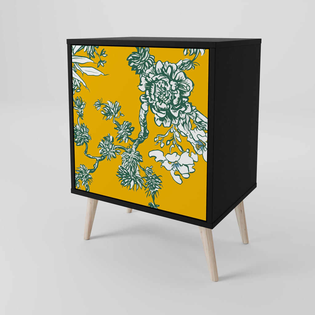 YELLOW CHINOISERIE Sideboard mit 1 Tür in Schwarz
