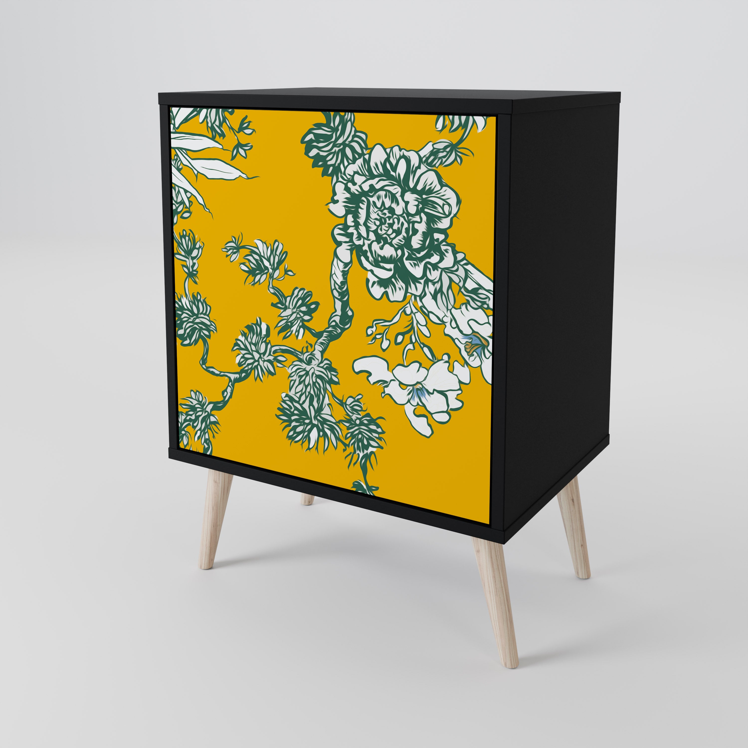YELLOW CHINOISERIE Sideboard mit 1 Tür in Schwarz