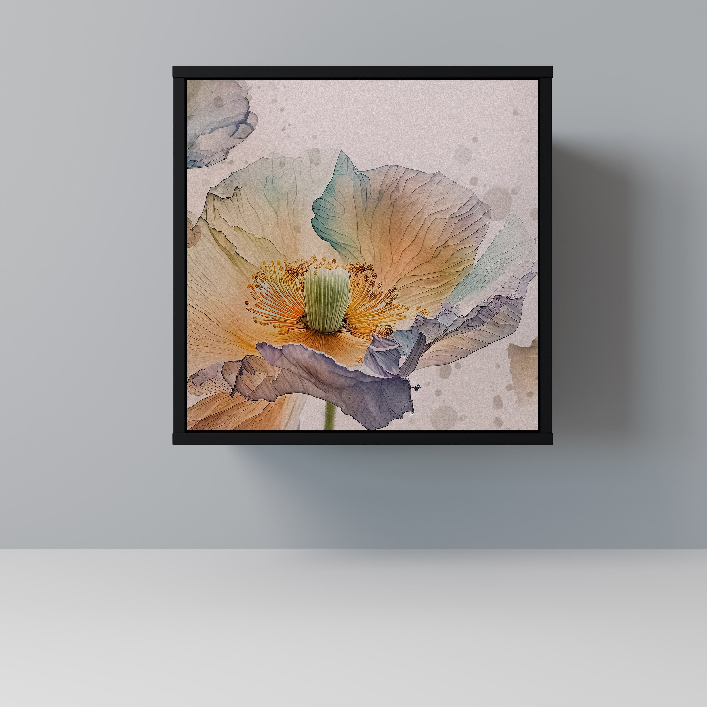 SOFTEN POPPY Sideboard mit 1 Tür in Schwarz