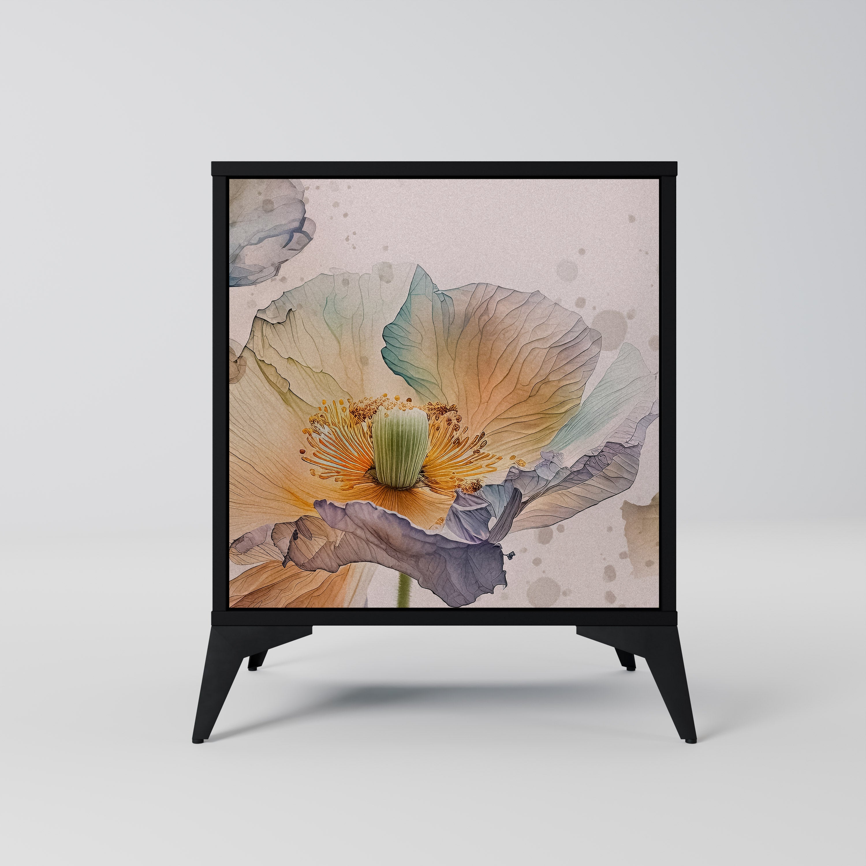 SOFTEN POPPY Sideboard mit 1 Tür in Schwarz