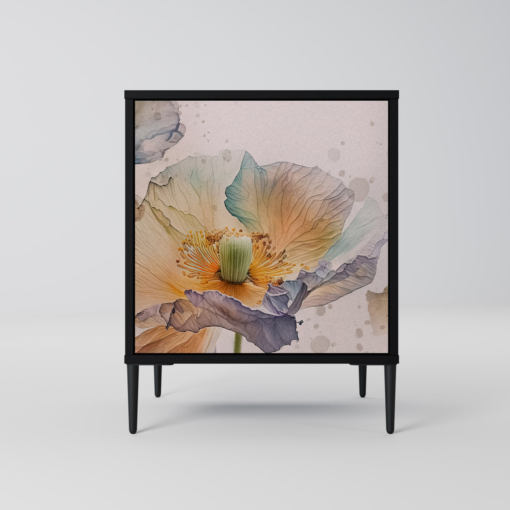 SOFTEN POPPY Sideboard mit 1 Tür in Schwarz