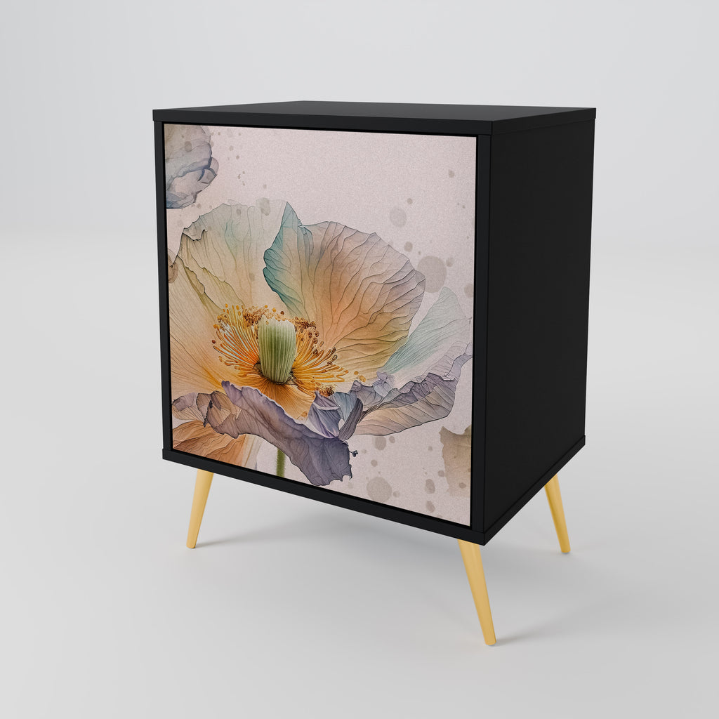 SOFTEN POPPY Sideboard mit 1 Tür in Schwarz