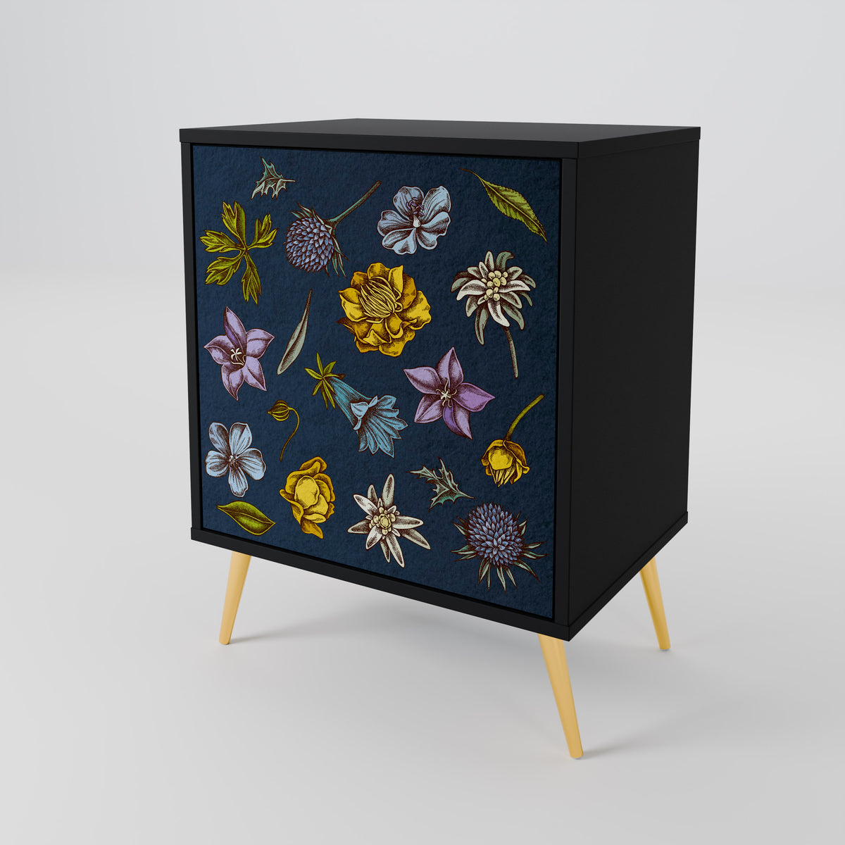 FLOWERS ON NAVY BLUE 1-türiges Sideboard