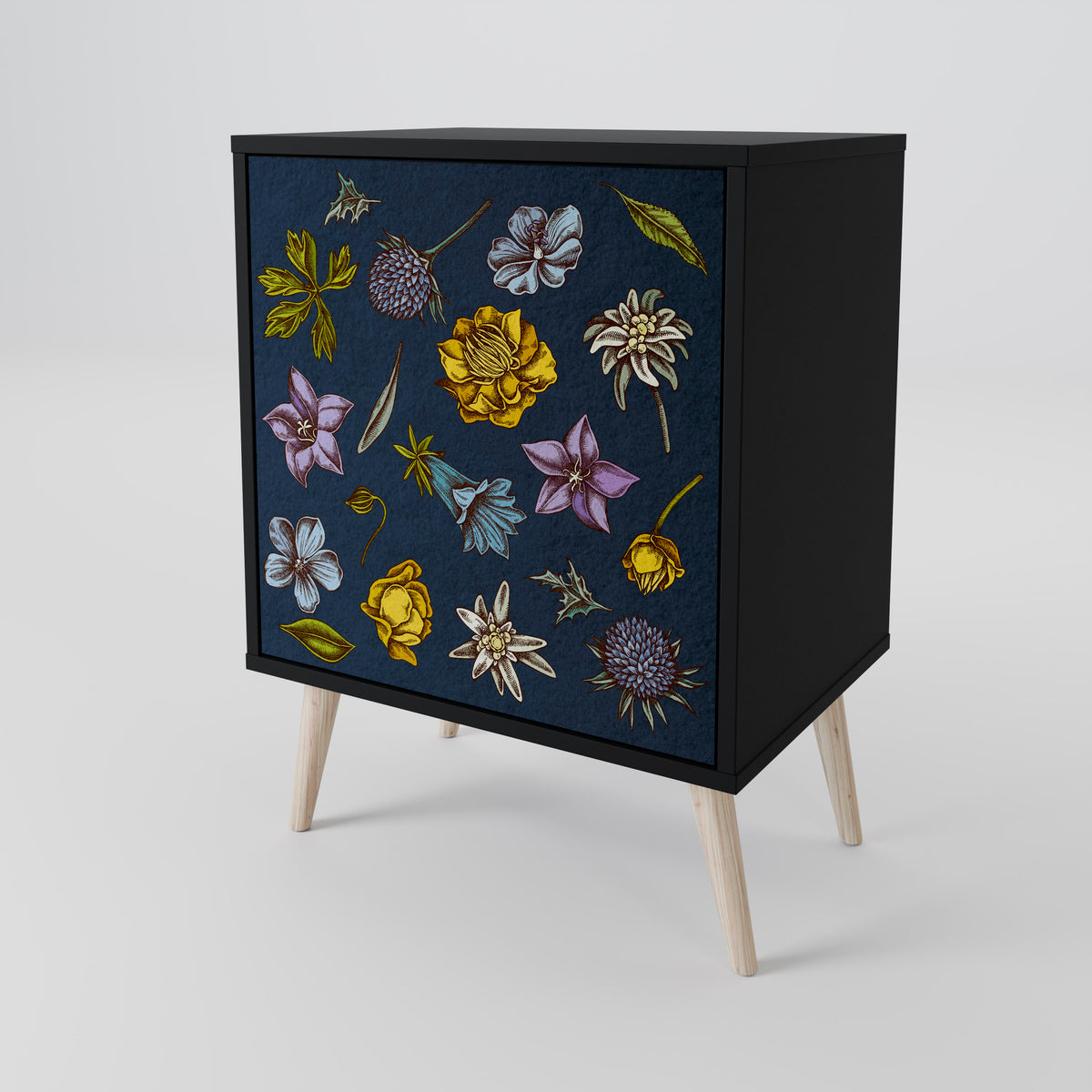 FLOWERS ON NAVY BLUE 1-türiges Sideboard