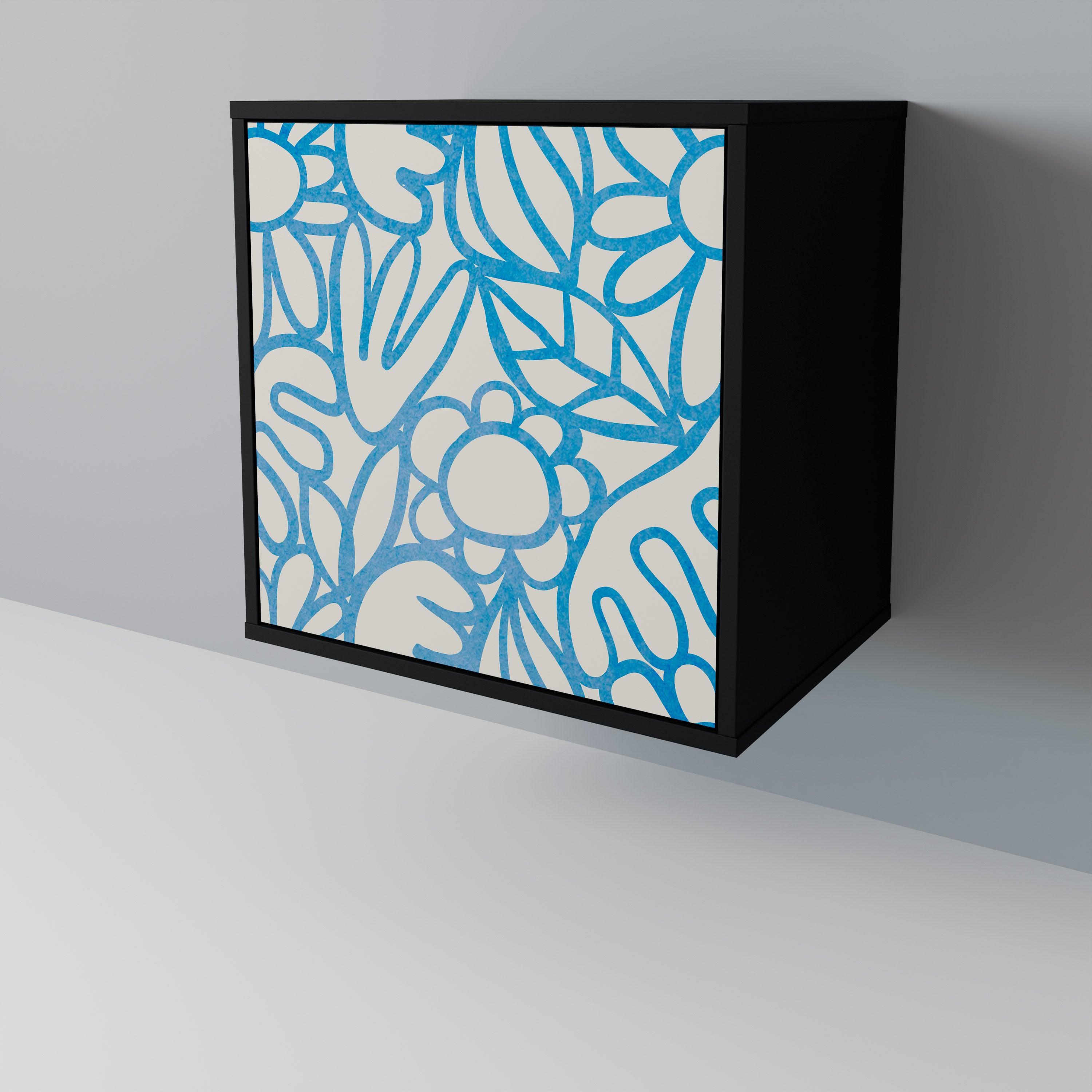 BLOOMY MORNING Sideboard mit 1 Tür in Schwarz