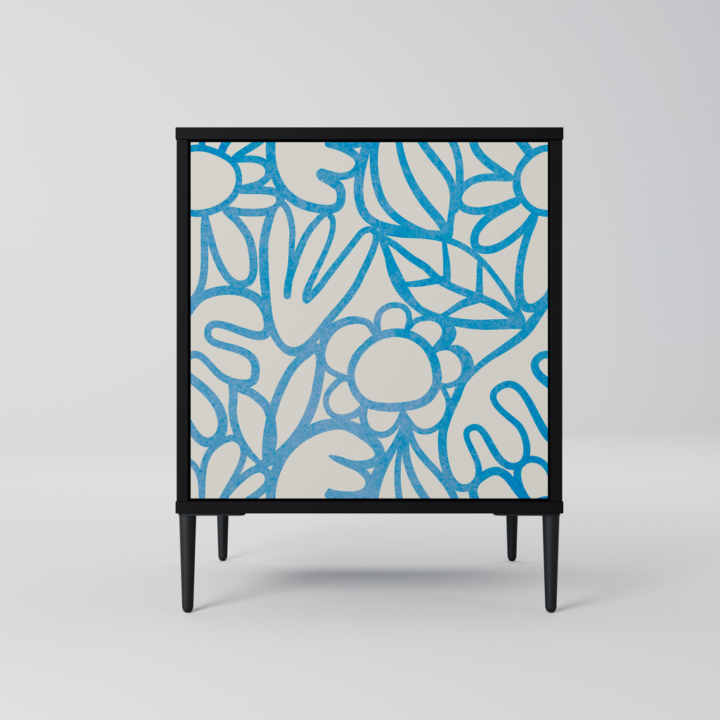 BLOOMY MORNING Sideboard mit 1 Tür in Schwarz