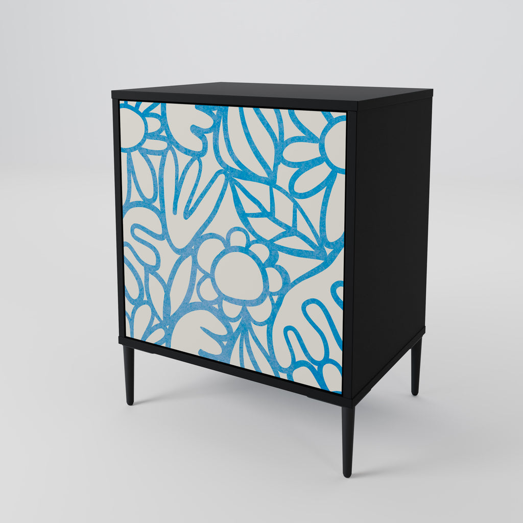 BLOOMY MORNING Sideboard mit 1 Tür in Schwarz