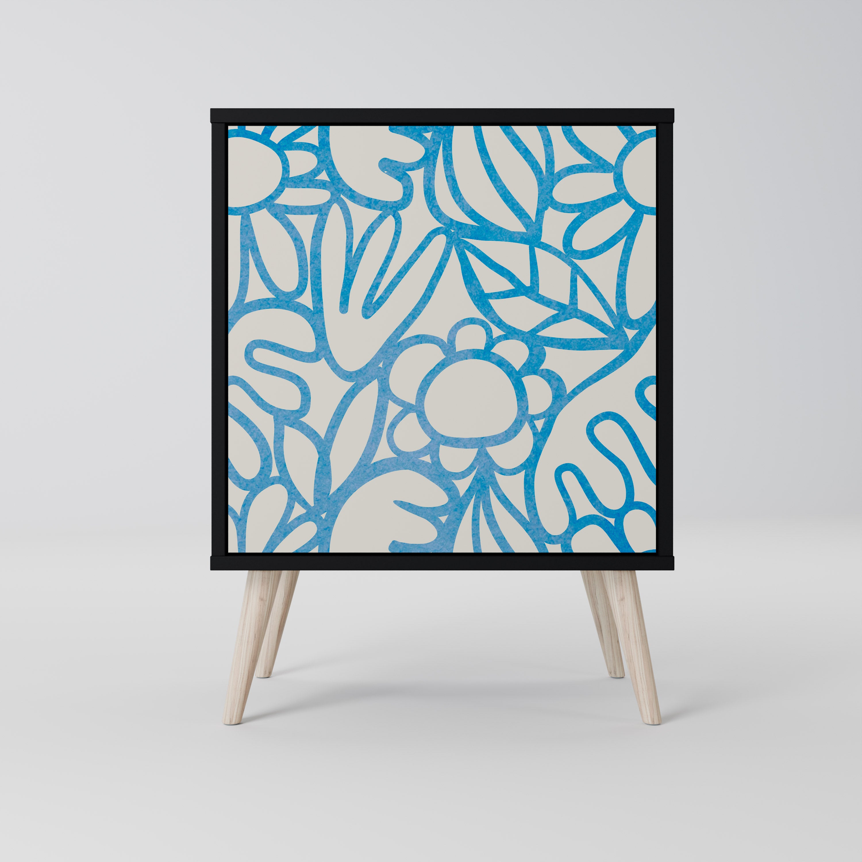 BLOOMY MORNING Sideboard mit 1 Tür in Schwarz