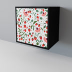 FLOWERS AND STRAWBERRIES Sideboard mit 1 Tür in Schwarz