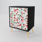 FLOWERS AND STRAWBERRIES Sideboard mit 1 Tür in Schwarz