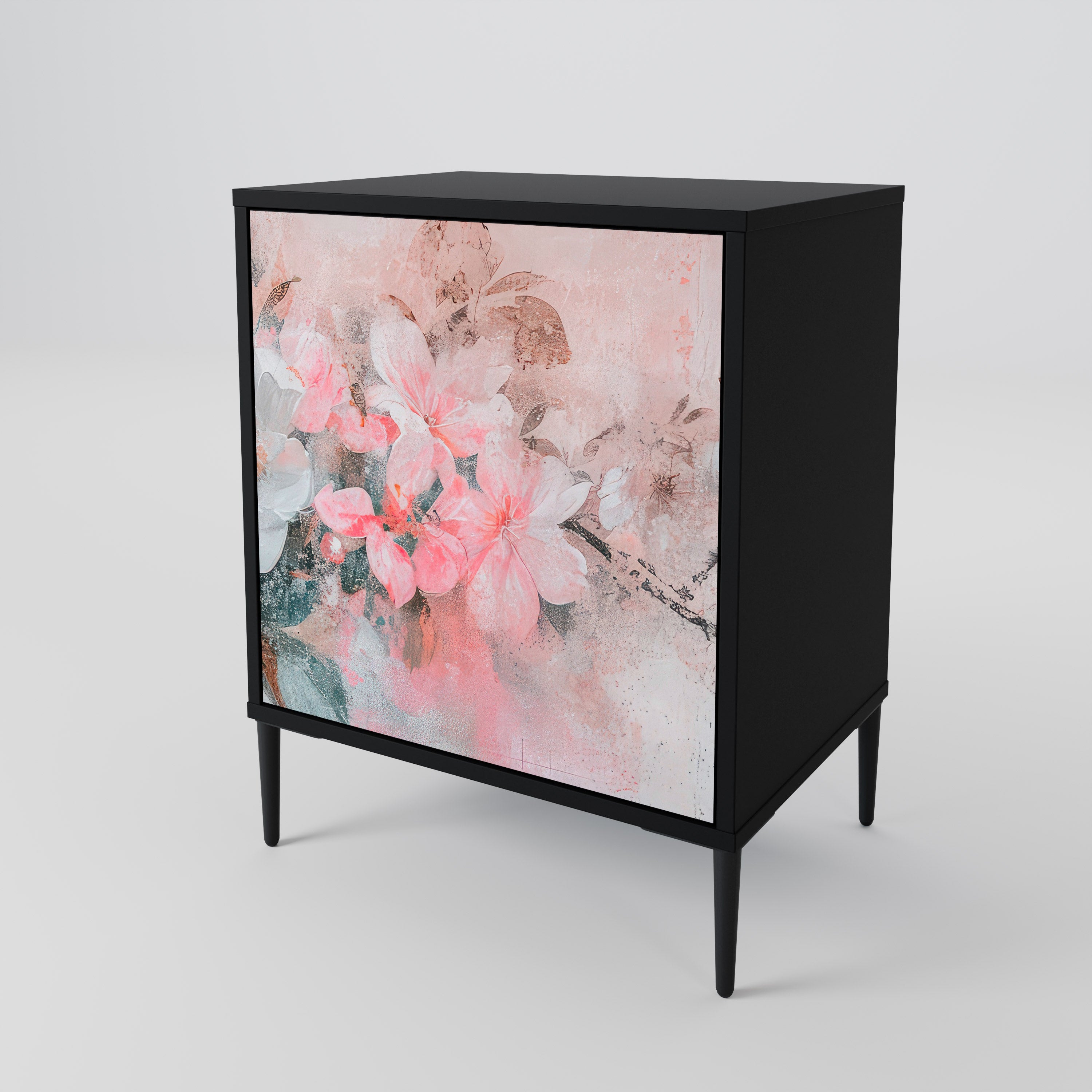 CHERRY BLOSSOM Sideboard mit 1 Tür in Schwarz