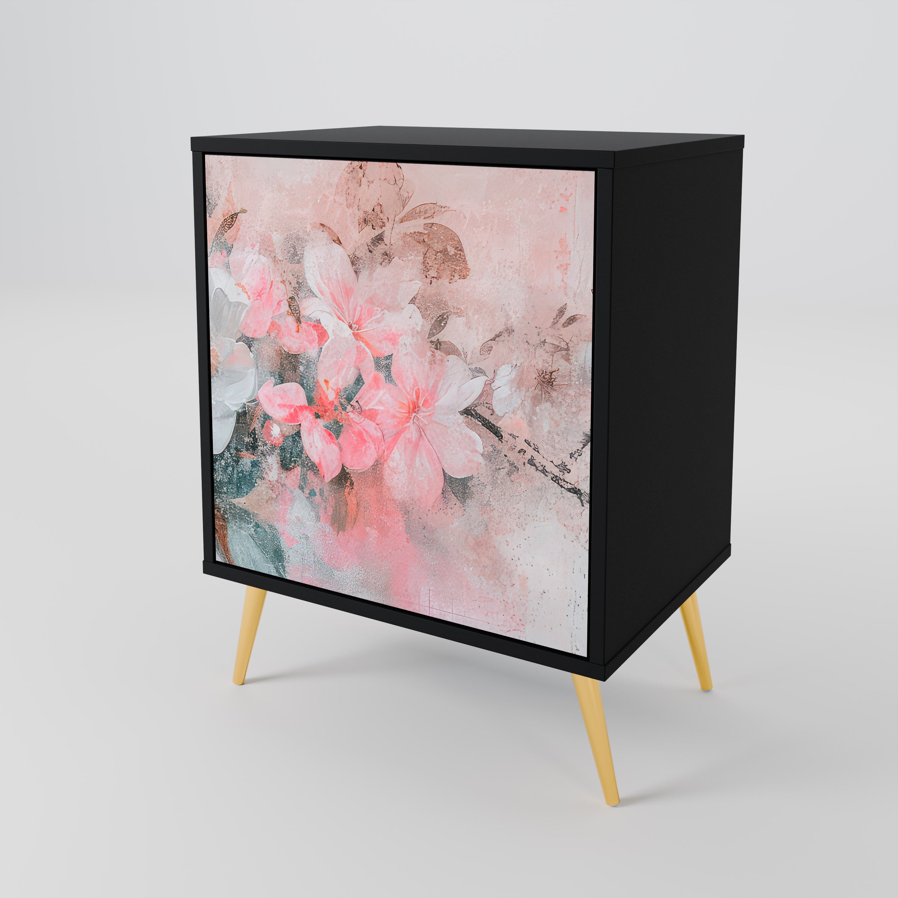 CHERRY BLOSSOM Sideboard mit 1 Tür in Schwarz