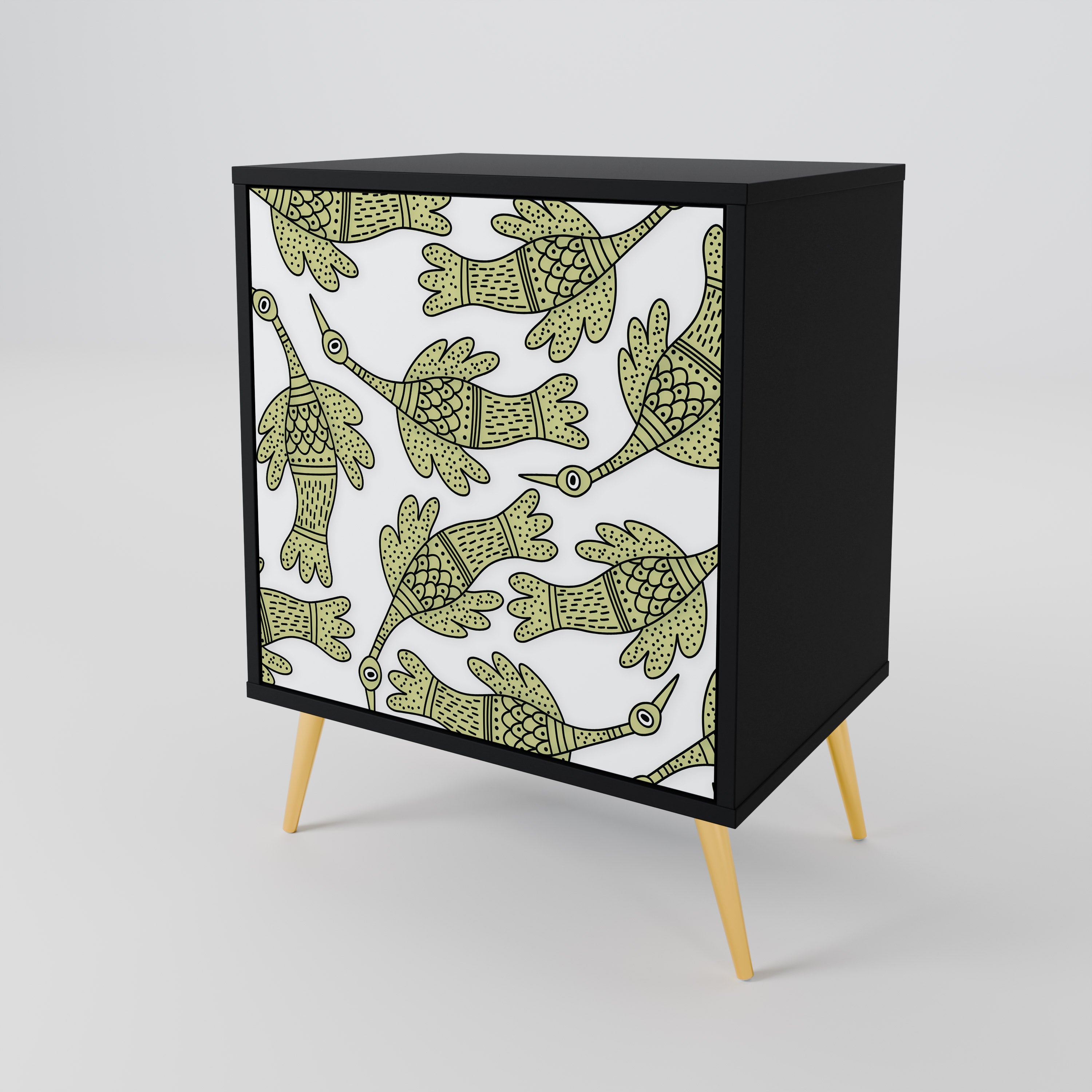SEEDLING SONGBIRD Sideboard mit 1 Tür in Schwarz