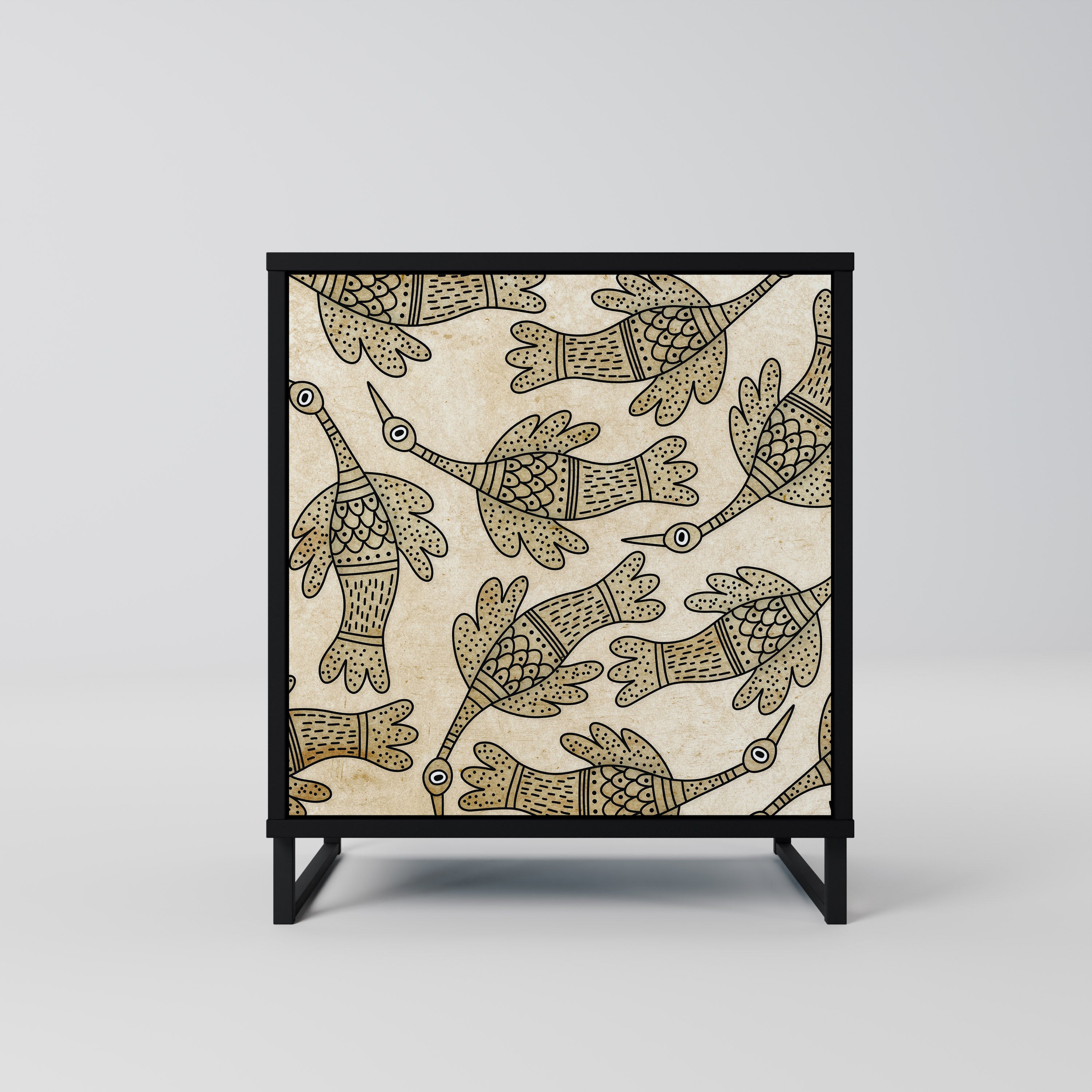 ALMONDINE SONGBIRD Sideboard mit 1 Tür in Schwarz