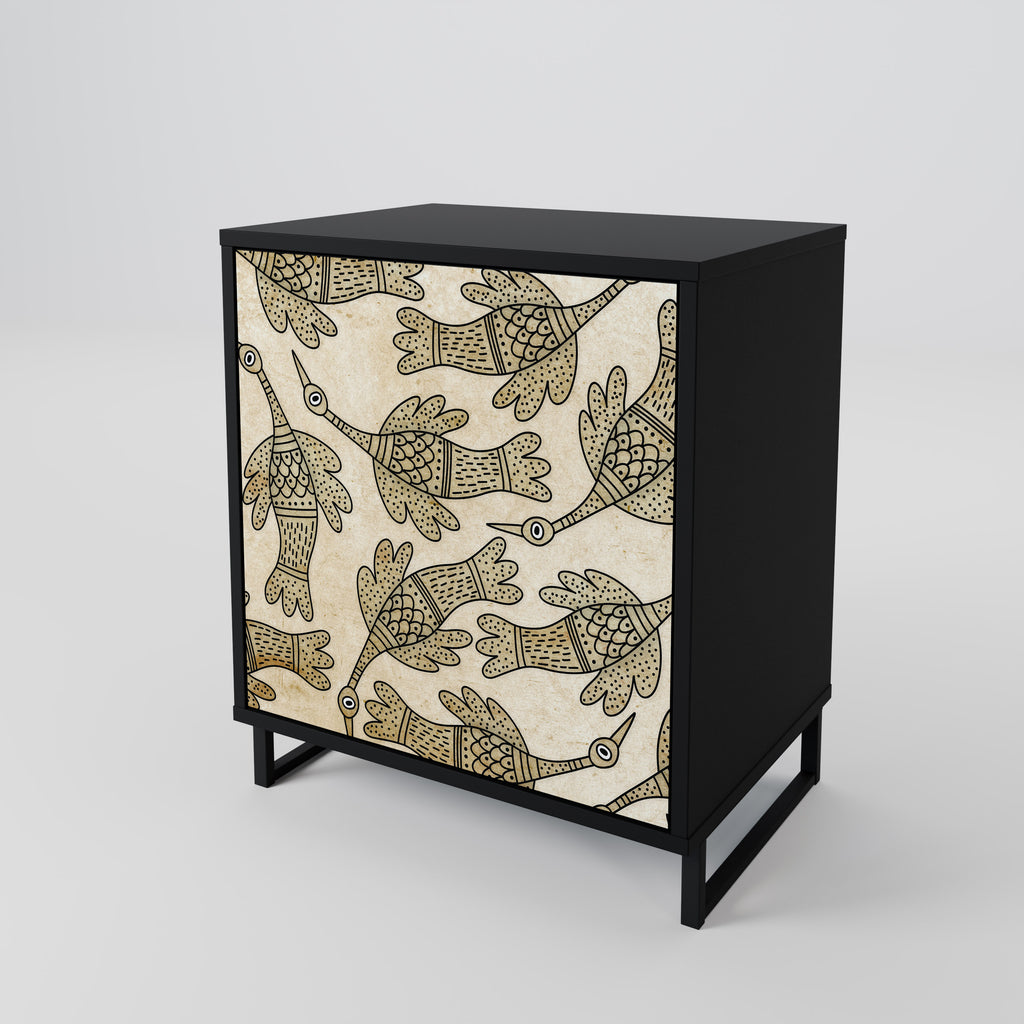 ALMONDINE SONGBIRD Sideboard mit 1 Tür in Schwarz