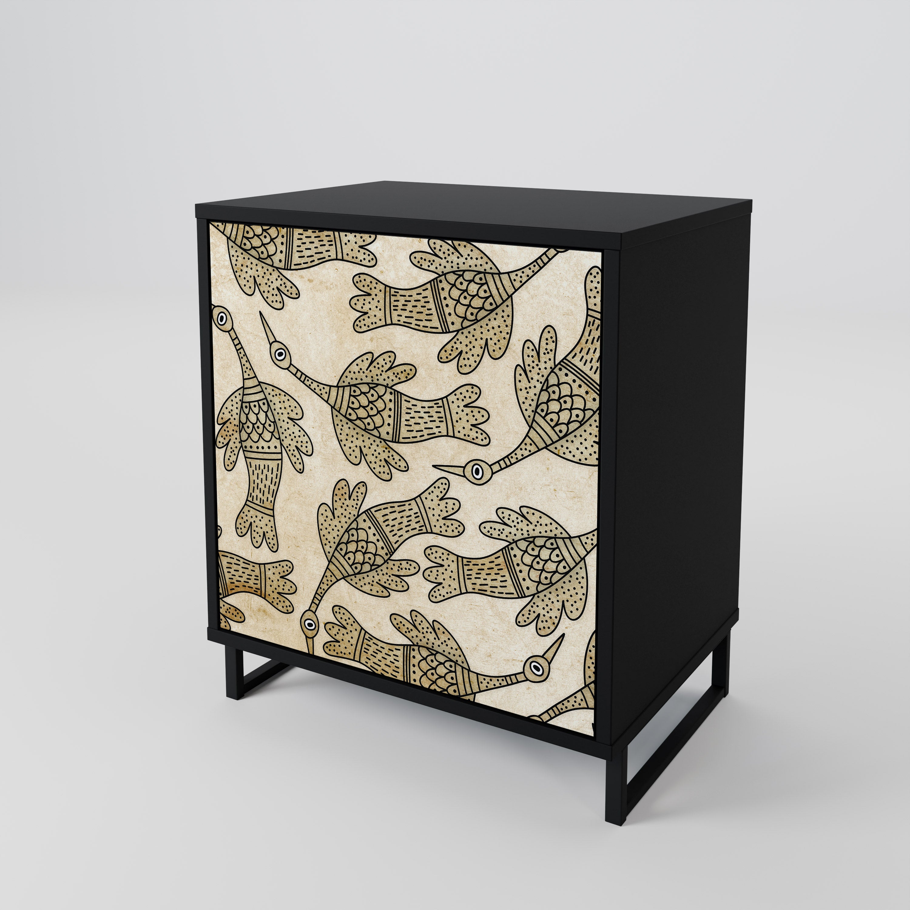 ALMONDINE SONGBIRD Sideboard mit 1 Tür in Schwarz