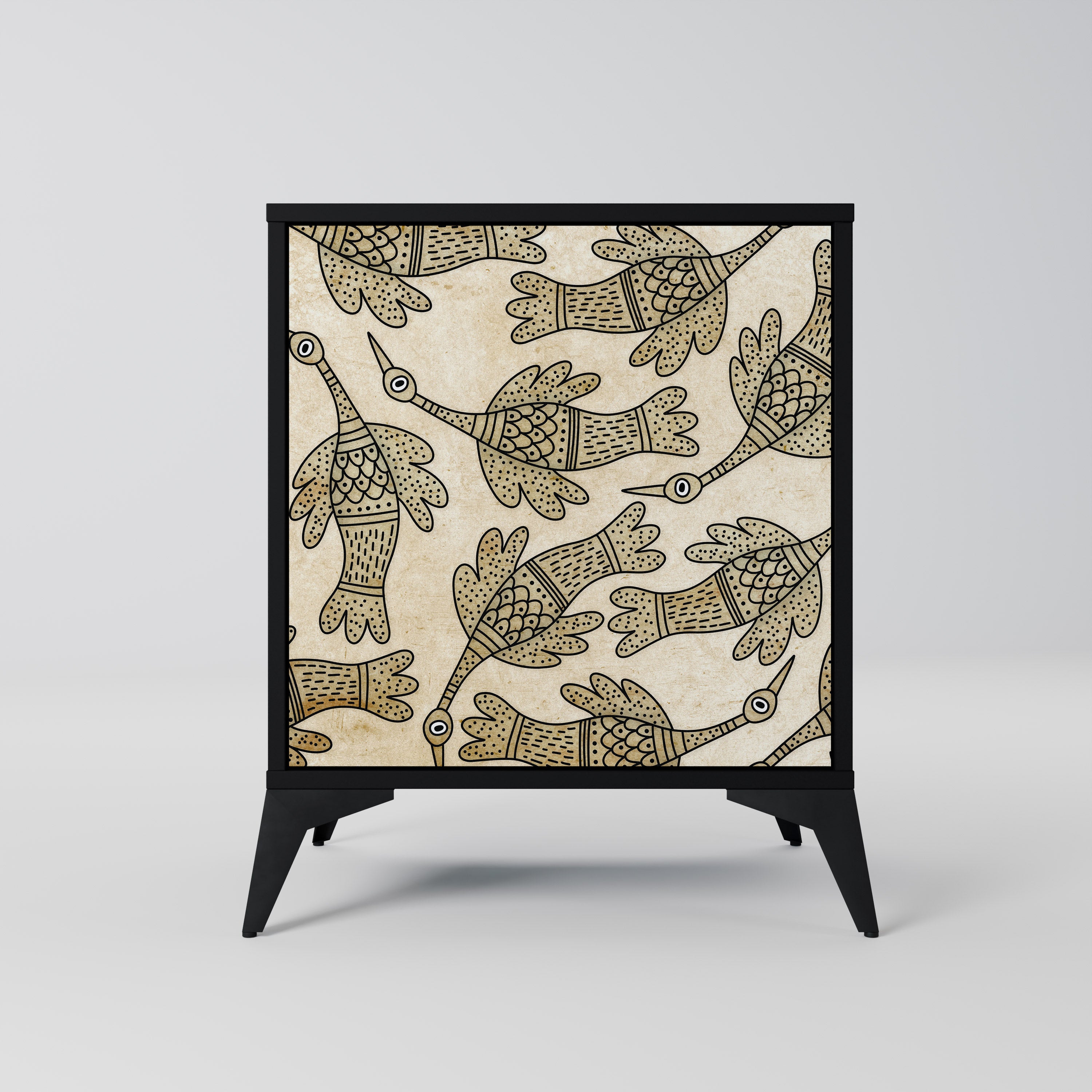 ALMONDINE SONGBIRD Sideboard mit 1 Tür in Schwarz