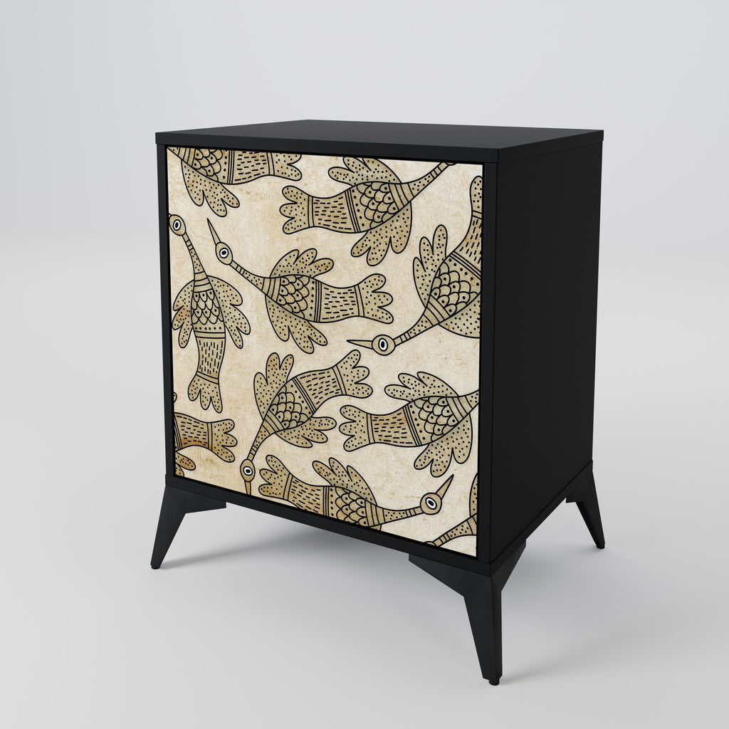 ALMONDINE SONGBIRD Sideboard mit 1 Tür in Schwarz