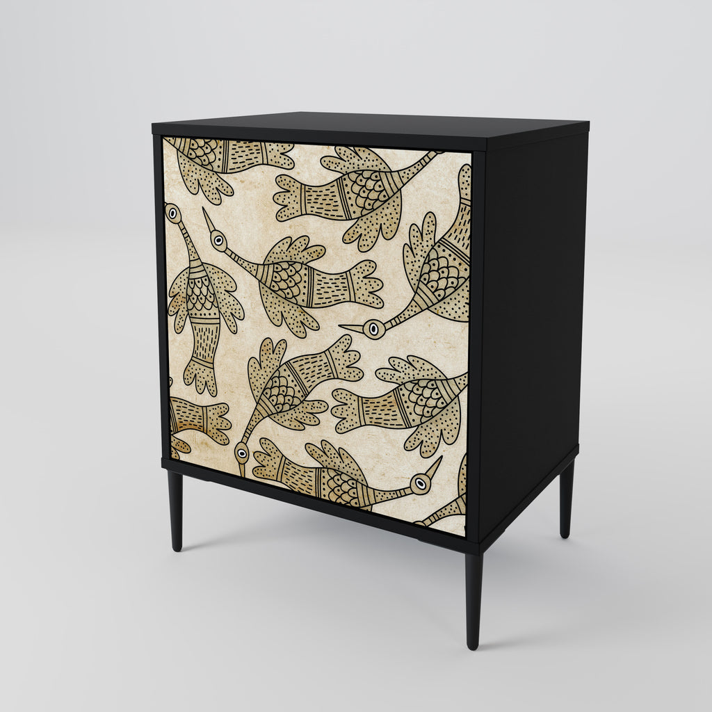 ALMONDINE SONGBIRD Sideboard mit 1 Tür in Schwarz