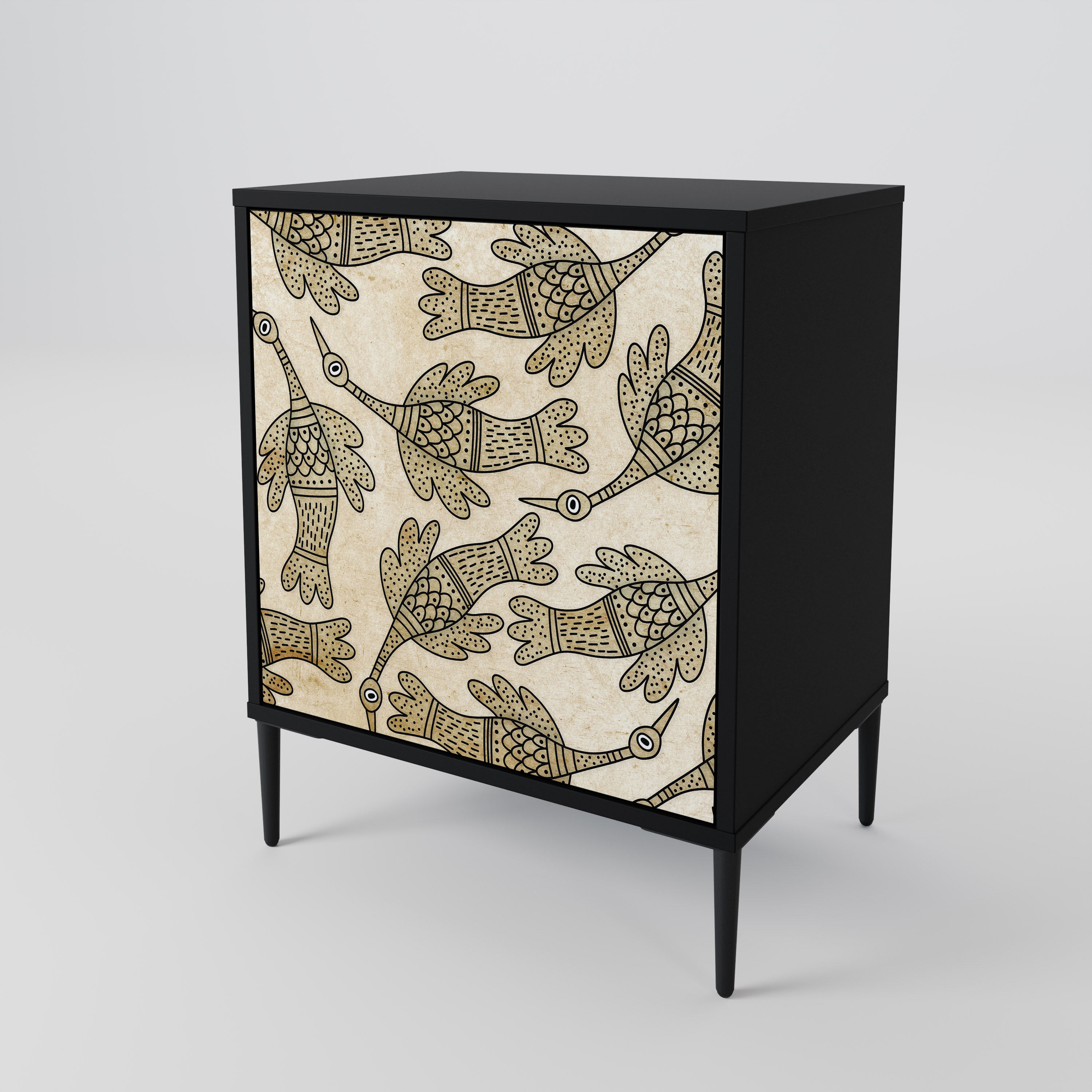 ALMONDINE SONGBIRD Sideboard mit 1 Tür in Schwarz