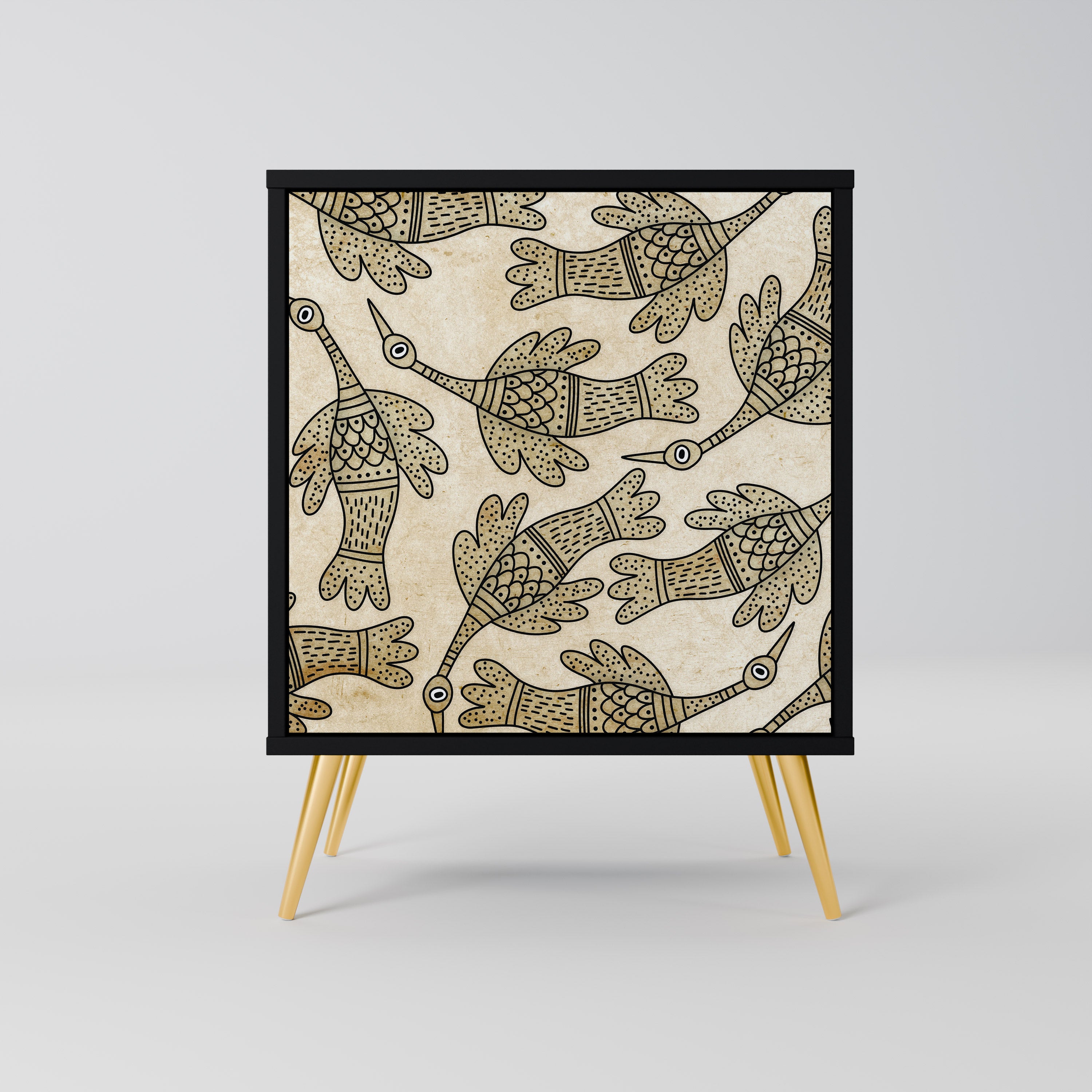 ALMONDINE SONGBIRD Sideboard mit 1 Tür in Schwarz