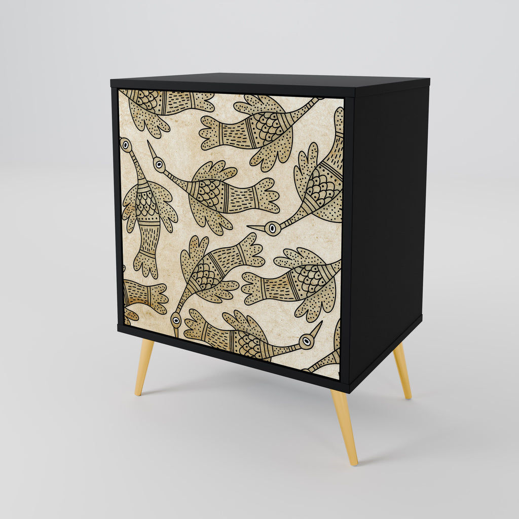 ALMONDINE SONGBIRD Sideboard mit 1 Tür in Schwarz