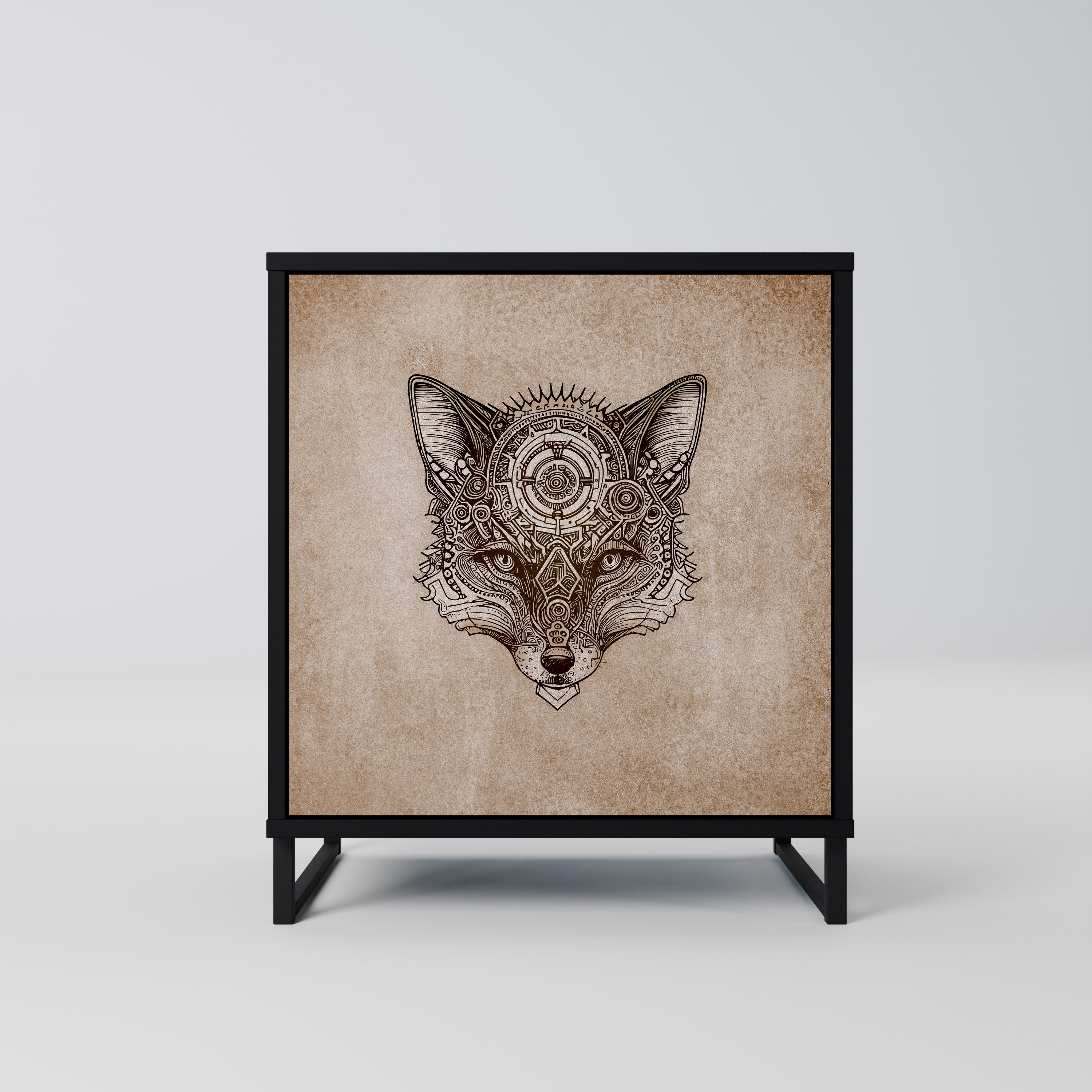 STEAMPUNK CLAN Sideboard mit 1 Tür in Schwarz